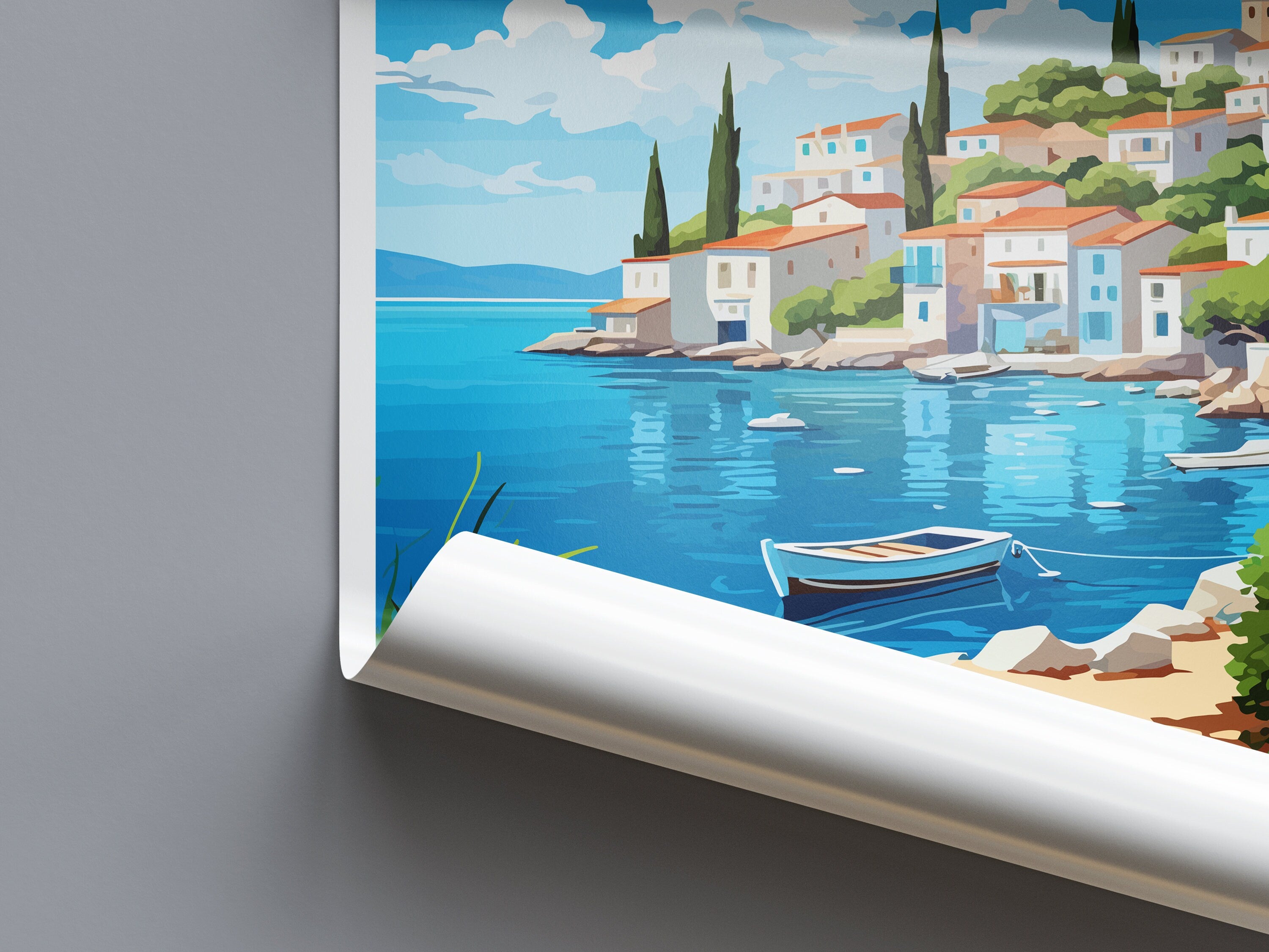 Porto Heli Travel Print Wall Art Porto Heli Greece Wall Hanging Home Decoration Porto Heli Gift Art Lovers Wall Art Print Porto Heli Greece