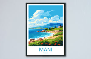 Mani Peninsula Travel Print Wall Art Mani Peninsula Wall Hanging Home Decoration Mani Peninsula Gift Art Lovers Wall Art Print