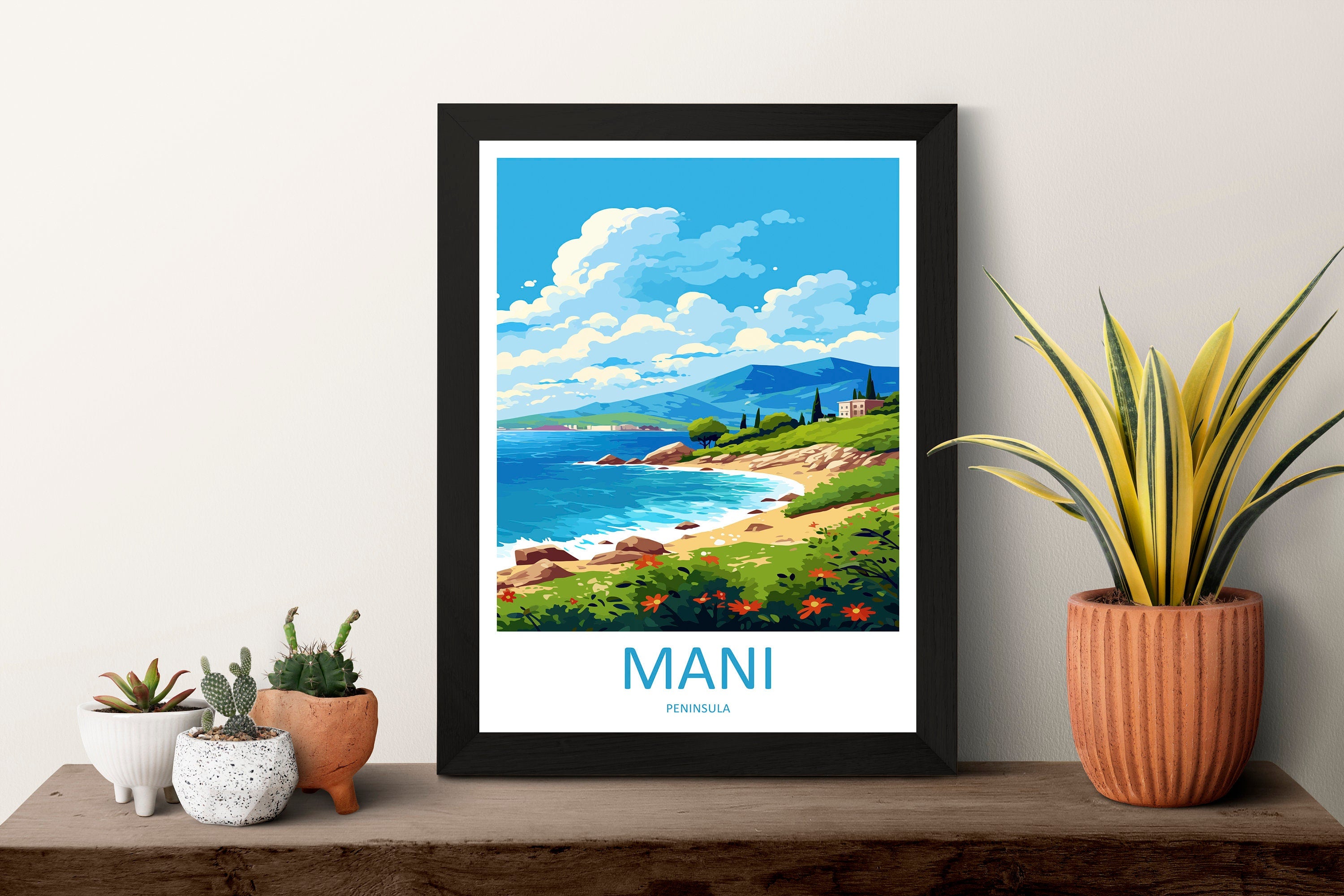 Mani Peninsula Travel Print Wall Art Mani Peninsula Wall Hanging Home Decoration Mani Peninsula Gift Art Lovers Wall Art Print