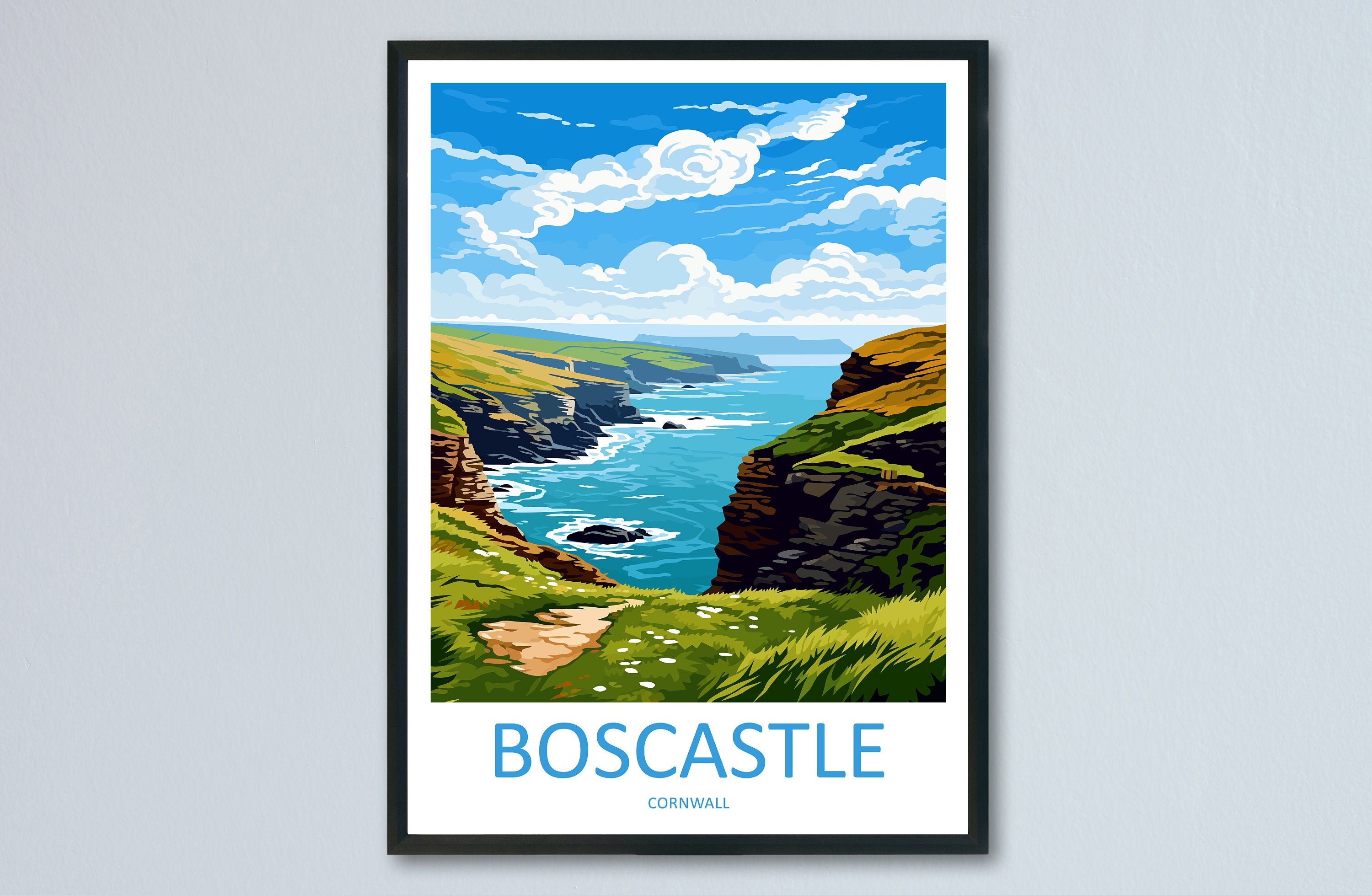 Boscastle Travel Print Wall Art Boscastle Wall Hanging Home Décor Boscastle Gift Art Lovers Cornwall Art Boscastle Gift