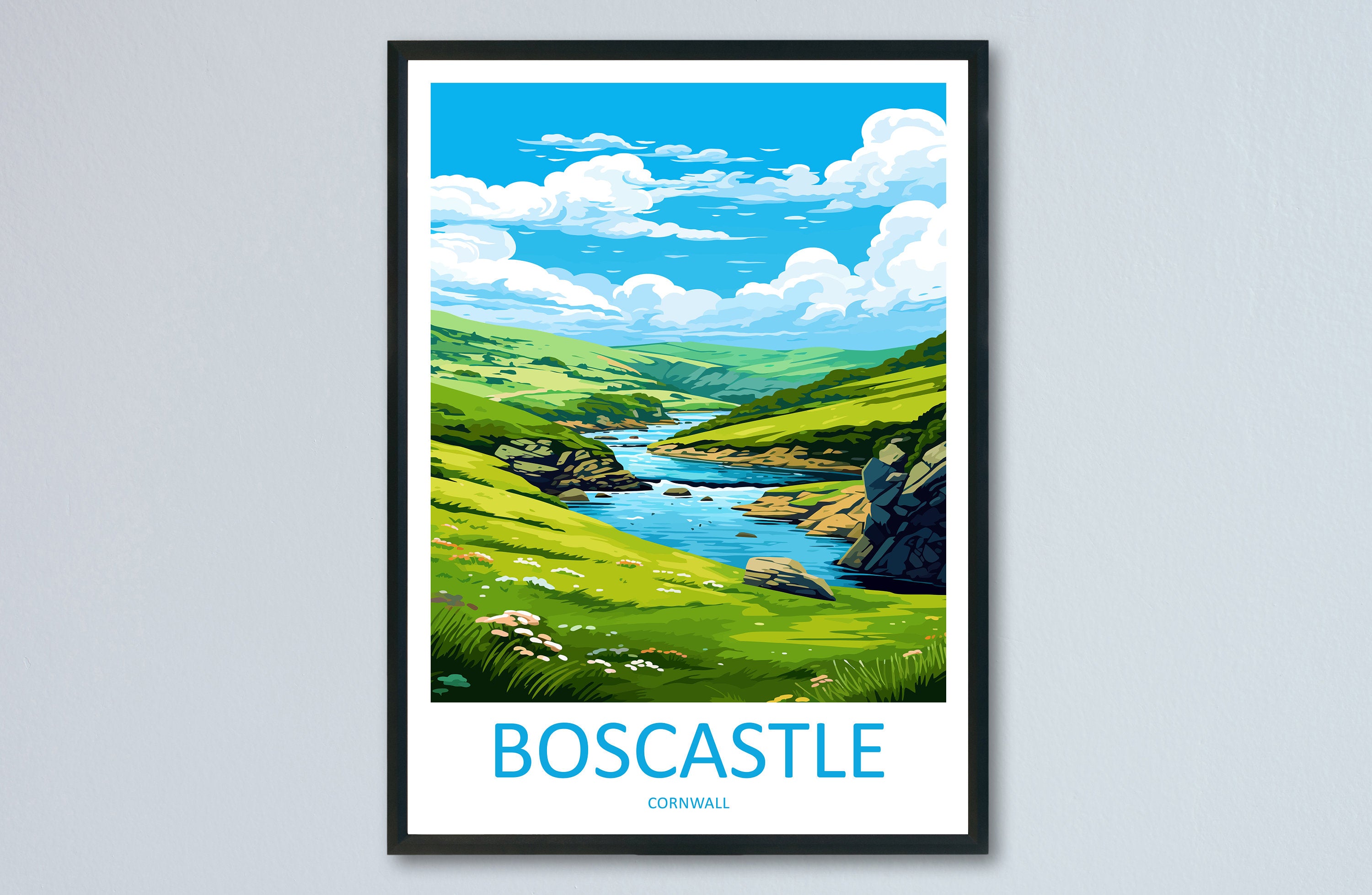 Boscastle Travel Print Wall Art Boscastle Wall Hanging Home Décor Boscastle Gift Art Lovers Cornwall Art Boscastle Gift