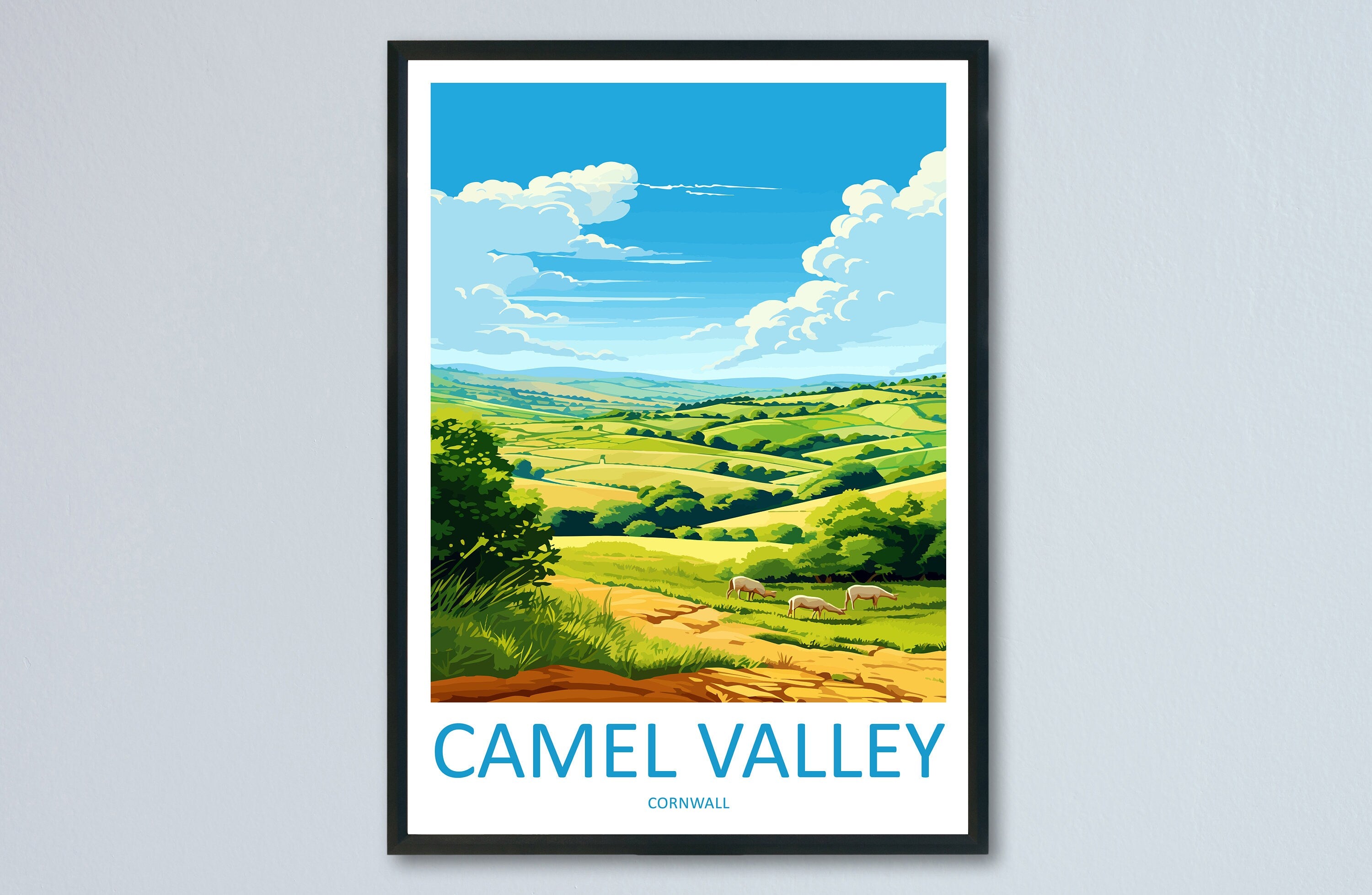 Camel Valley Travel Print Wall Art Camel Valley Wall Hanging Home Décor Camel Valley Gift Art Lovers Cornwall Art Lover Gift