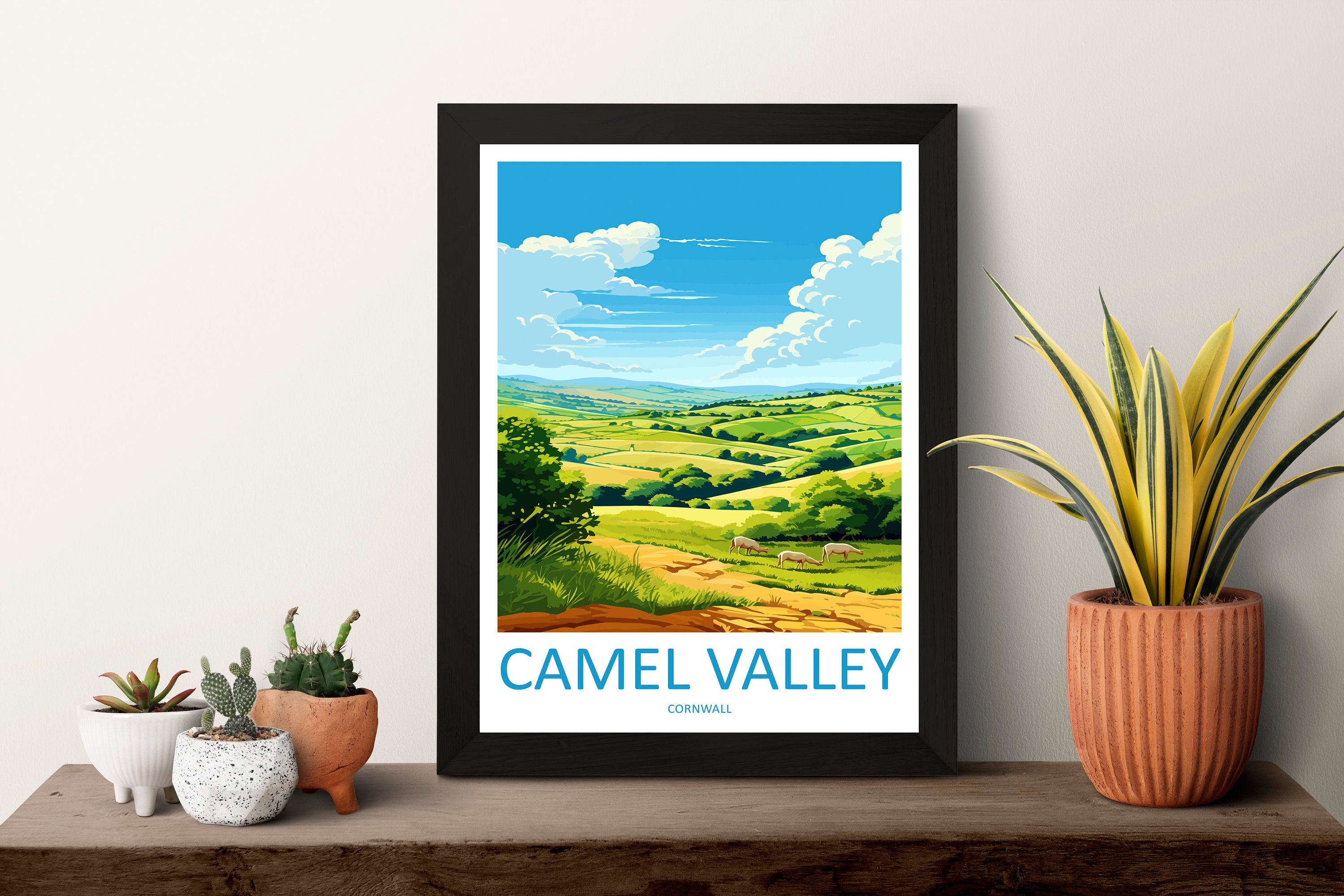 Camel Valley Travel Print Wall Art Camel Valley Wall Hanging Home Décor Camel Valley Gift Art Lovers Cornwall Art Lover Gift