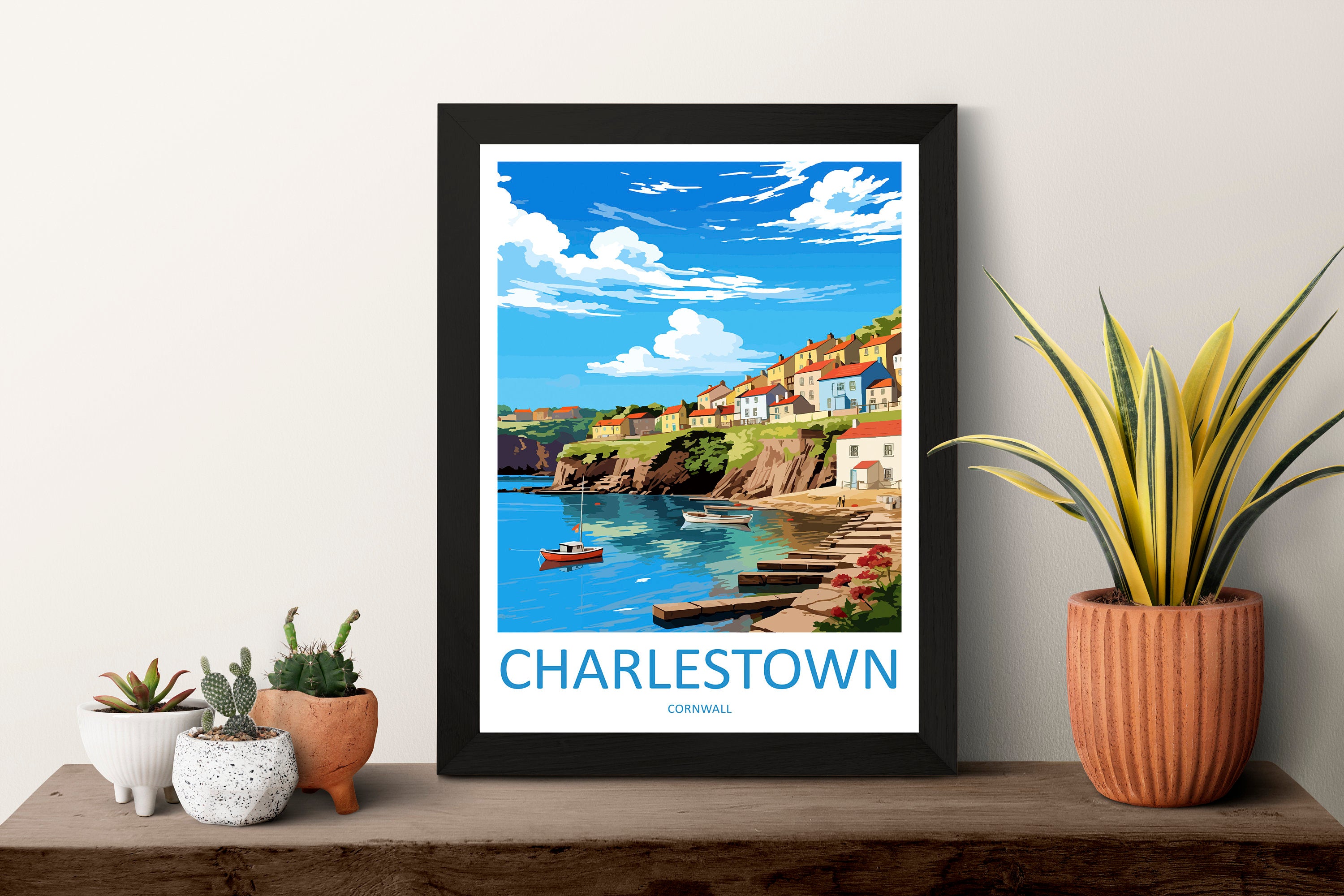 Charlestown Travel Print Wall Art Charlestown Wall Hanging Home Décor Charlestown Gift Art Lovers Cornwall Art Lover Gift