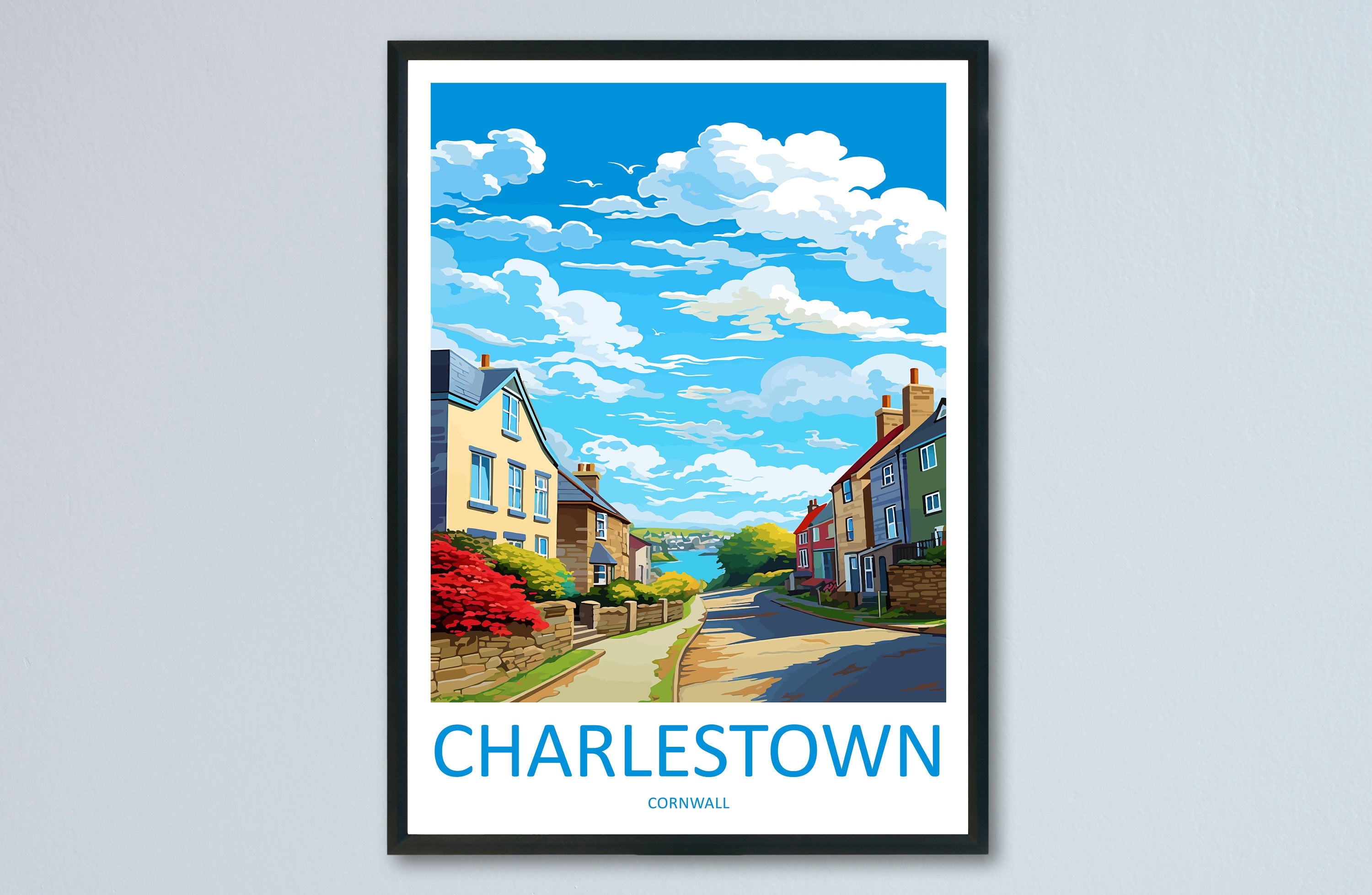 Charlestown Travel Print Wall Art Charlestown Wall Hanging Home Décor Charlestown Gift Art Lovers Cornwall Art Lover Gift