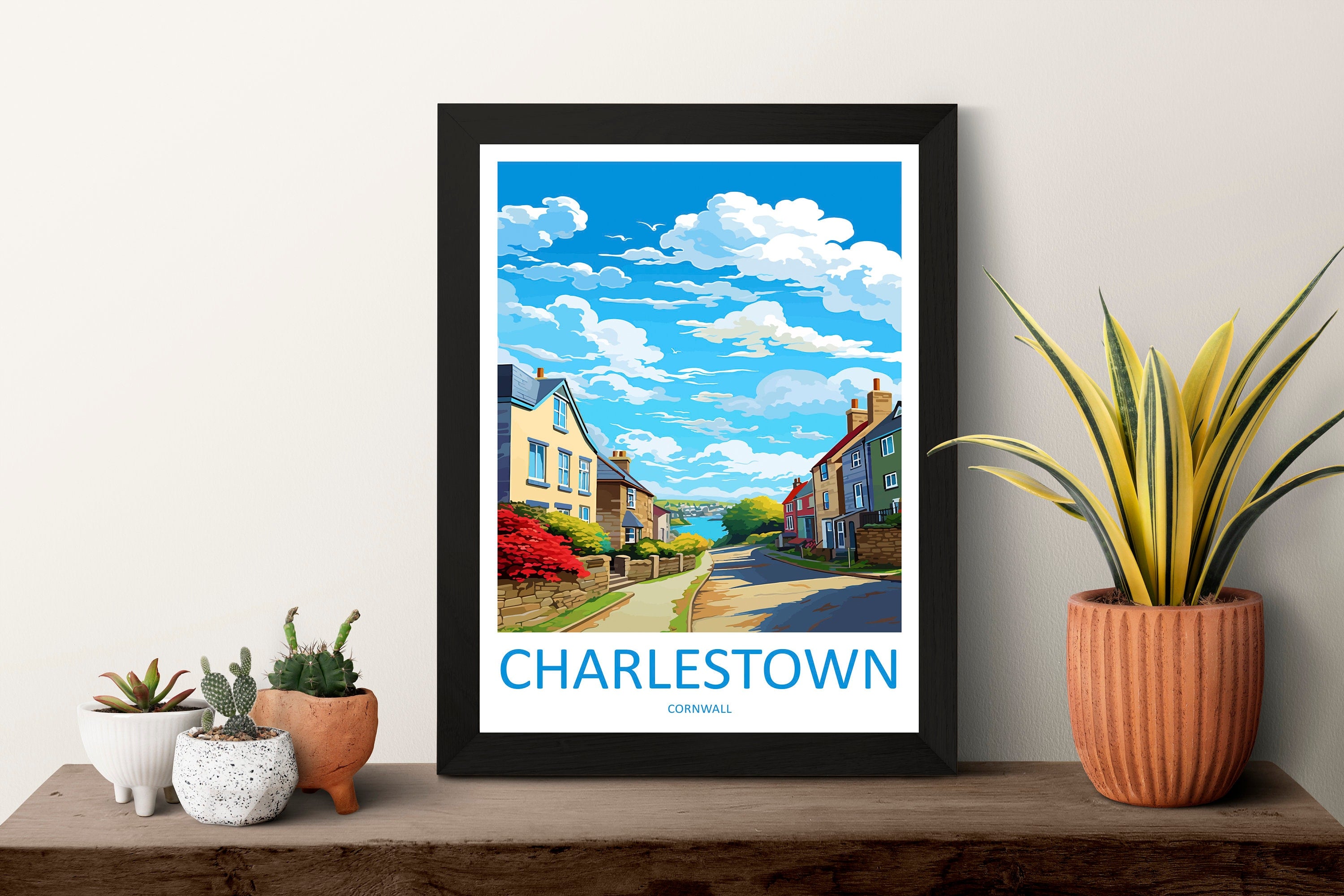 Charlestown Travel Print Wall Art Charlestown Wall Hanging Home Décor Charlestown Gift Art Lovers Cornwall Art Lover Gift