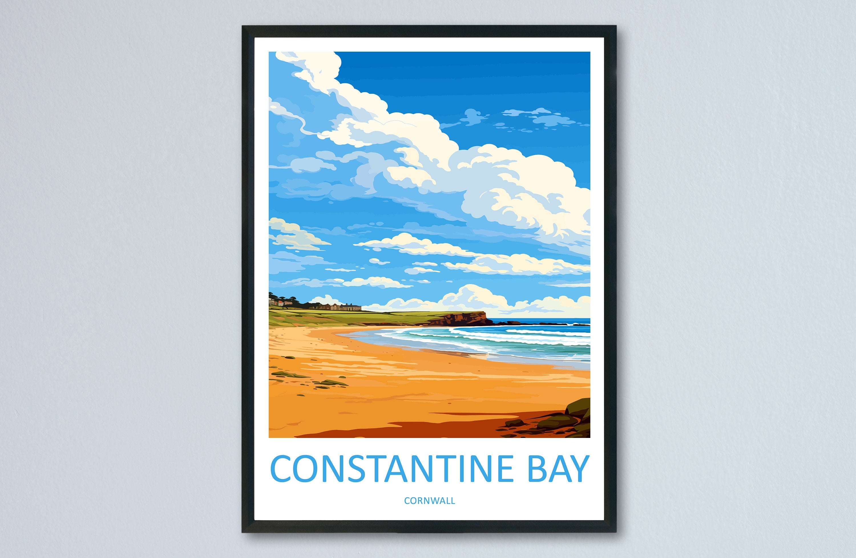 Constantine Bay Travel Print Wall Art Constantine Bay Wall Hanging Home Décor Constantine Bay Gift Art Lovers Cornwall Art Lover Gift