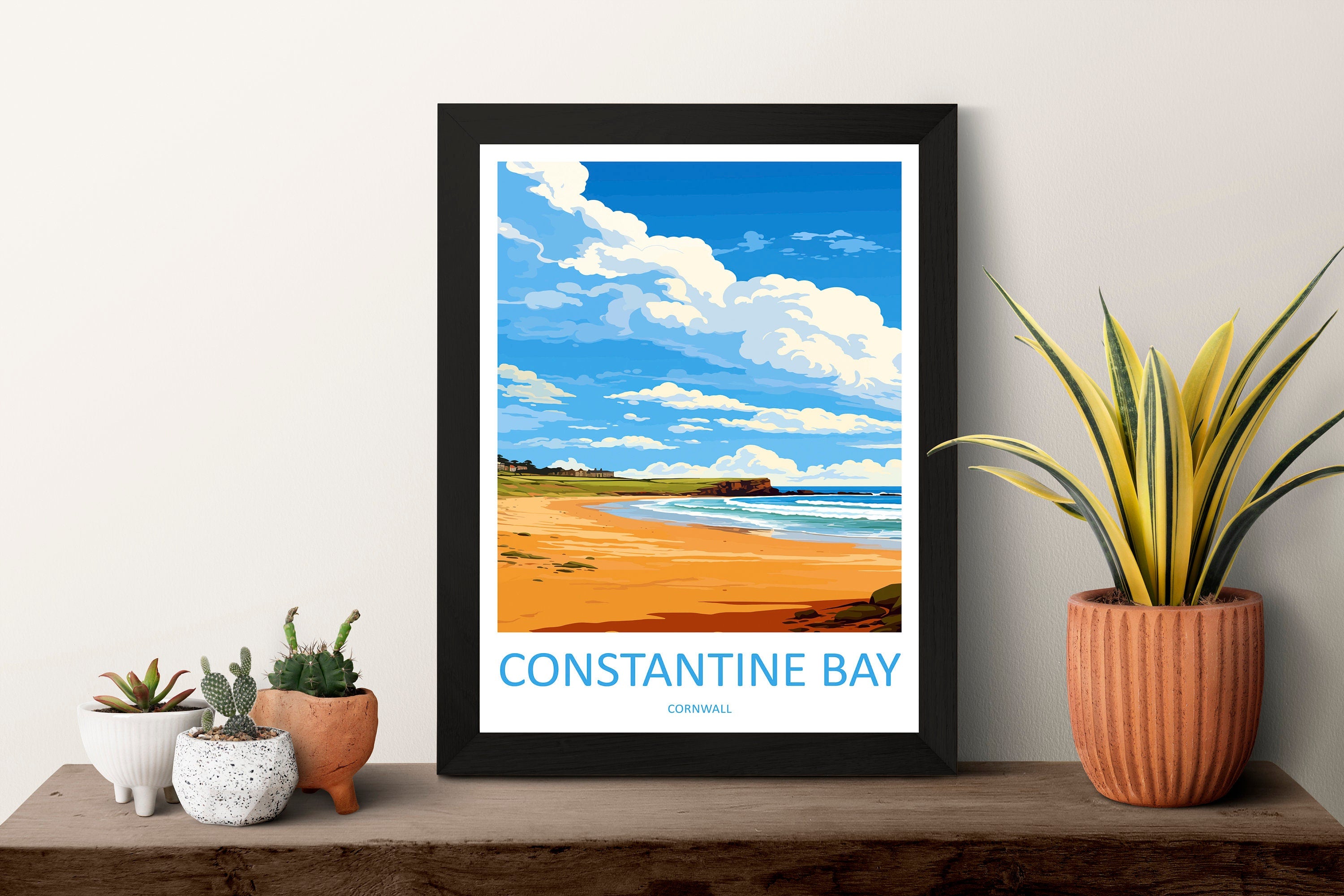 Constantine Bay Travel Print Wall Art Constantine Bay Wall Hanging Home Décor Constantine Bay Gift Art Lovers Cornwall Art Lover Gift