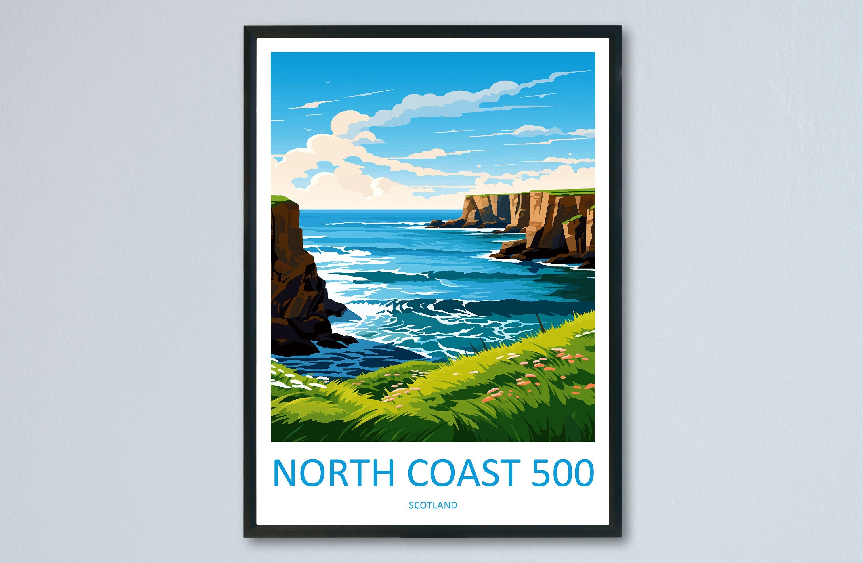 North Coast 500 Print North Coast 500 Home Decor North Coast 500 Art Print North Coast 500 Wall Art Scotland Enthusiast Gift Wall Hanging