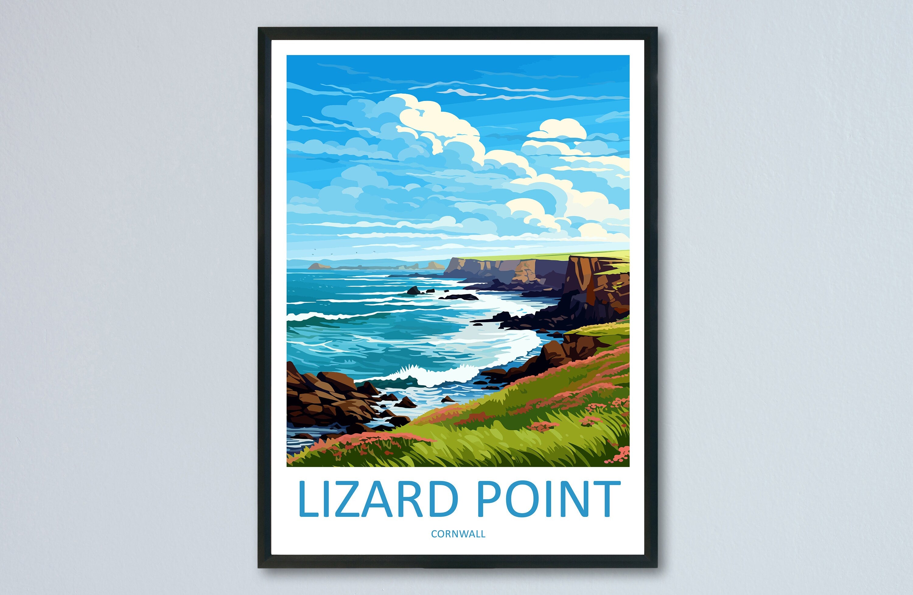 Lizard Point Travel Print Wall Art Lizard Point Wall Hanging Home Décor Lizard Point Gift Art Lovers England Art Lover Gift Lizard Point Art