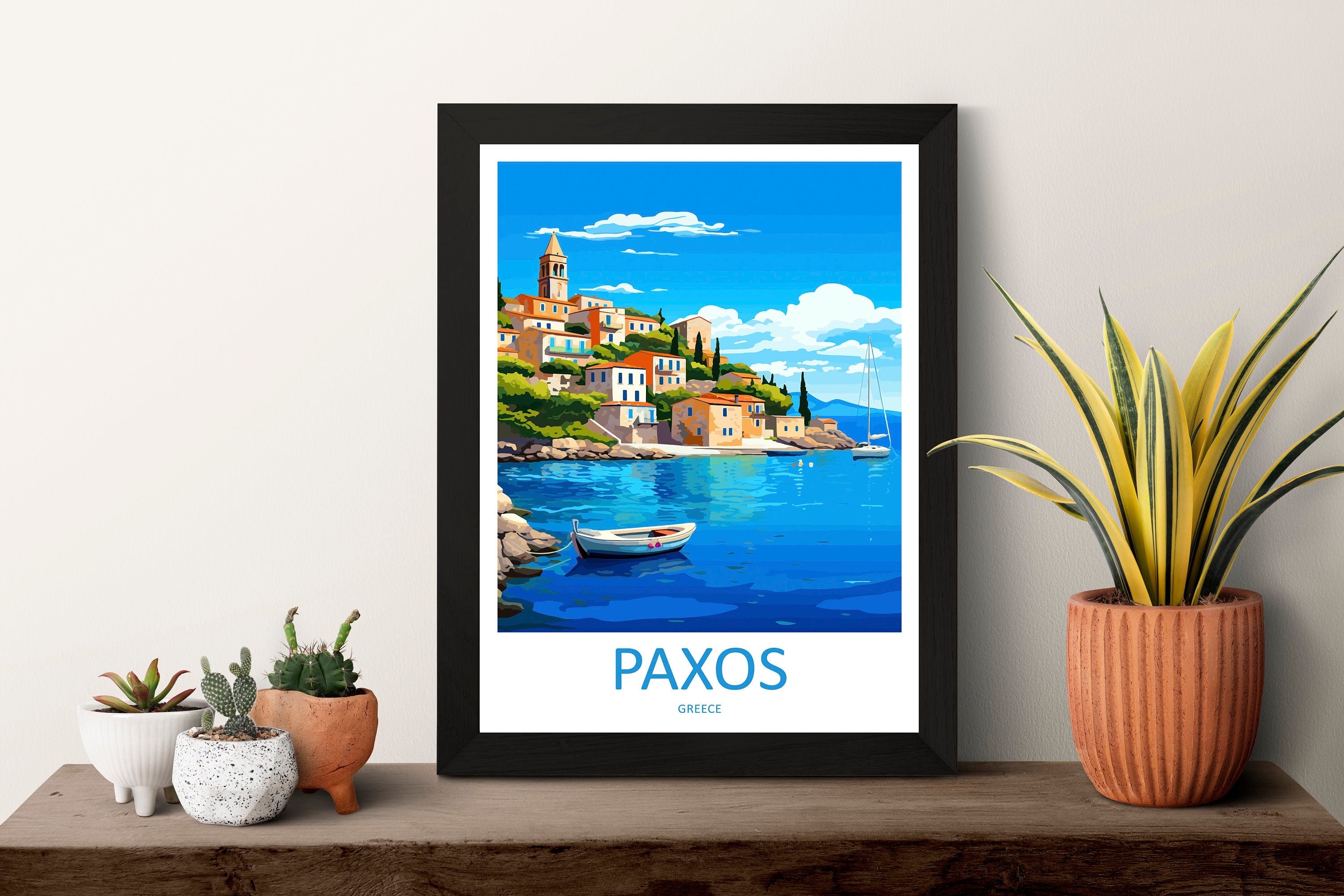 Paxos Travel Print Wall Art Paxos Greece Wall Hanging Home Decoration Paxos Gift Art Lovers Wall Art Print Paxos Greece Wall Art