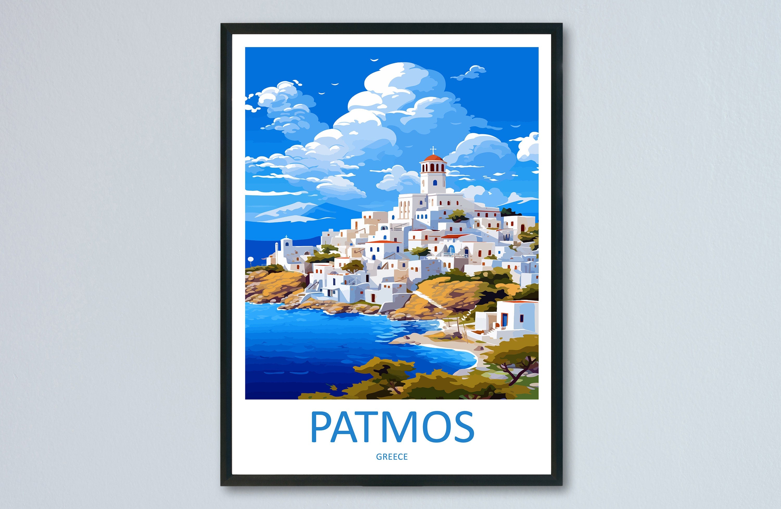 Patmos Travel Print Wall Art Patmos Greece Wall Hanging Home Decoration Patmos Gift Art Lovers Wall Art Print Patmos Greek Print Art Patmos