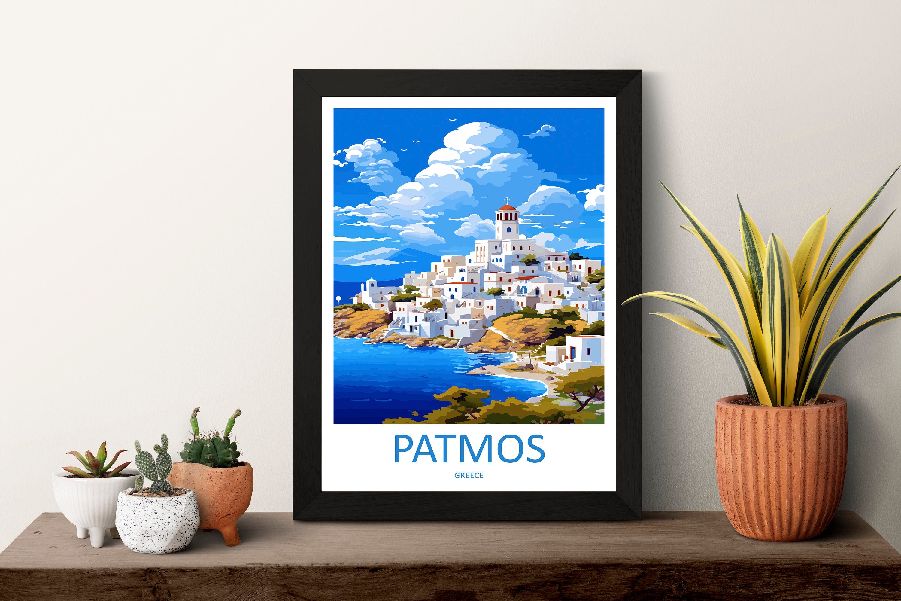 Patmos Travel Print Wall Art Patmos Greece Wall Hanging Home Decoration Patmos Gift Art Lovers Wall Art Print Patmos Greek Print Art Patmos