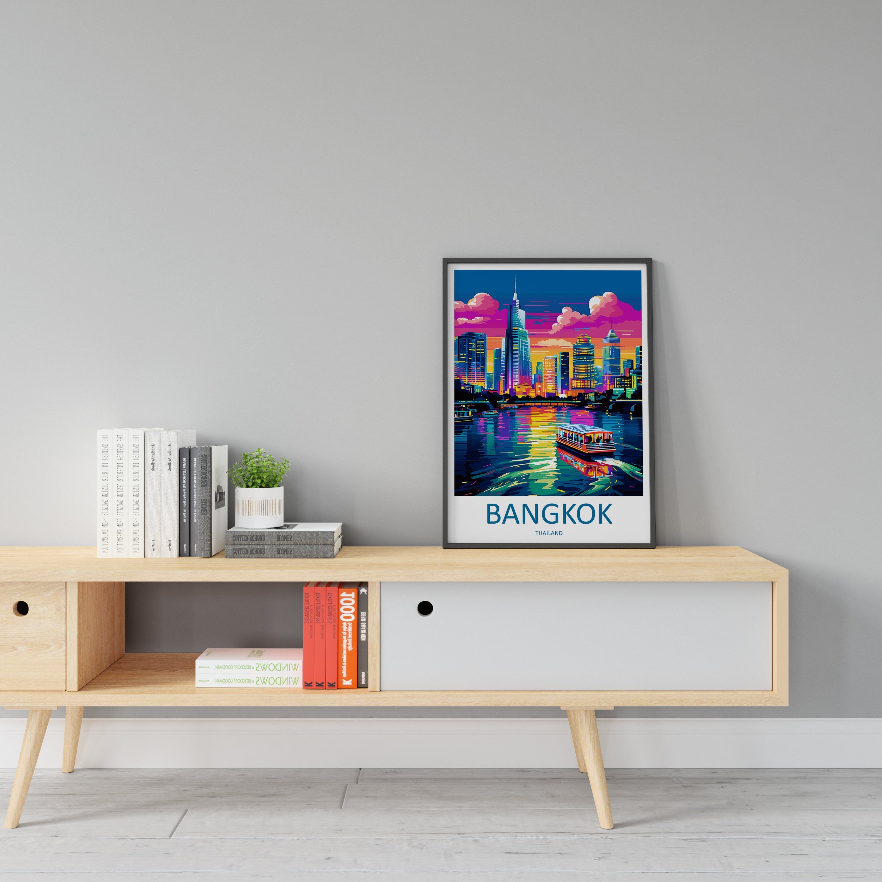 Bangkok Travel Print Wall Art Bangkok Wall Hanging Home Decor Bangkok Gift Art Lovers Wall Art Thailand Travel Print Gift Thai Travel Art