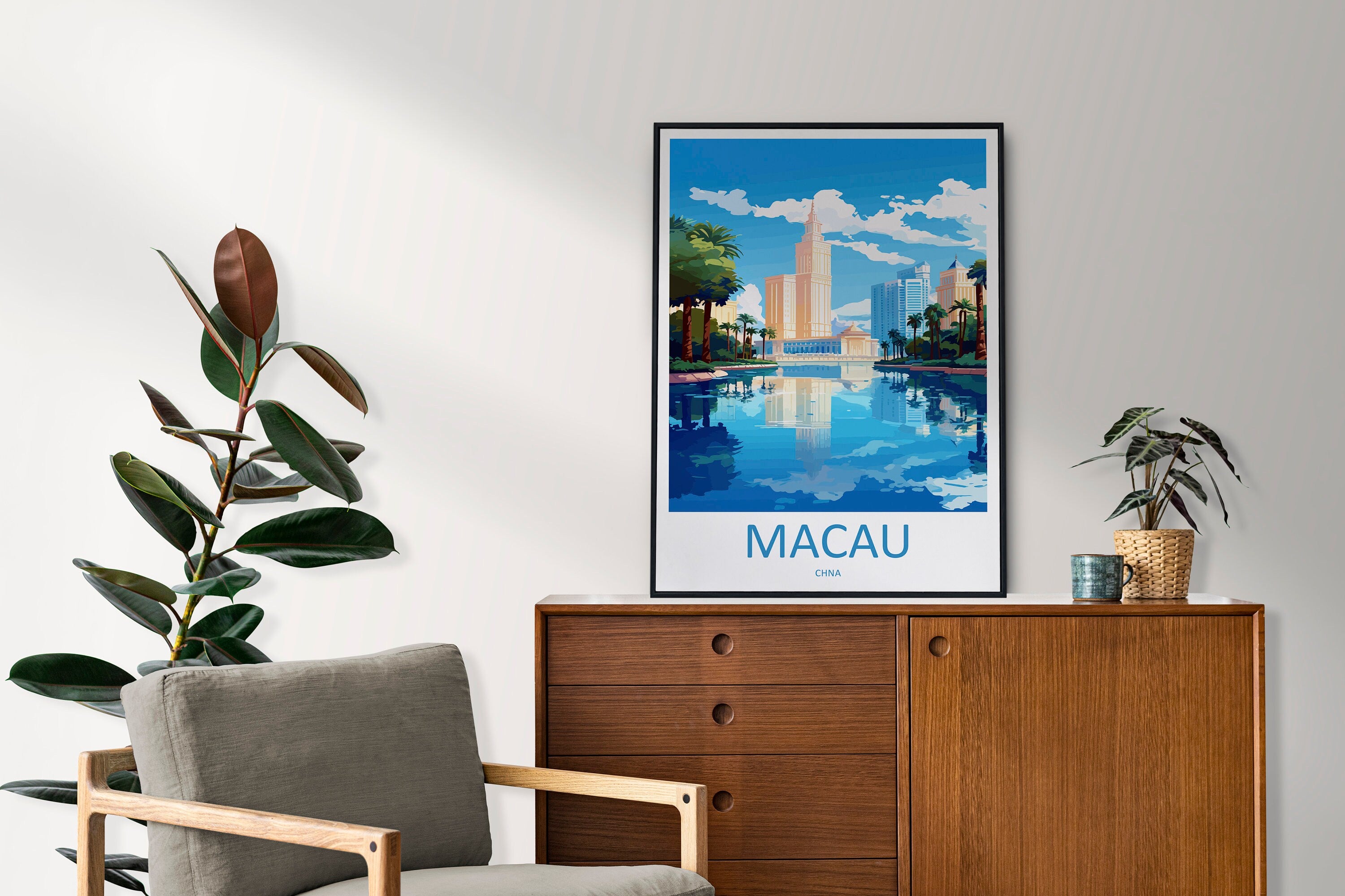 Macau Travel Print Wall Art Macau Wall Hanging Home Décor Gift Macau Art Lovers China Macau Art Gift Lover Print