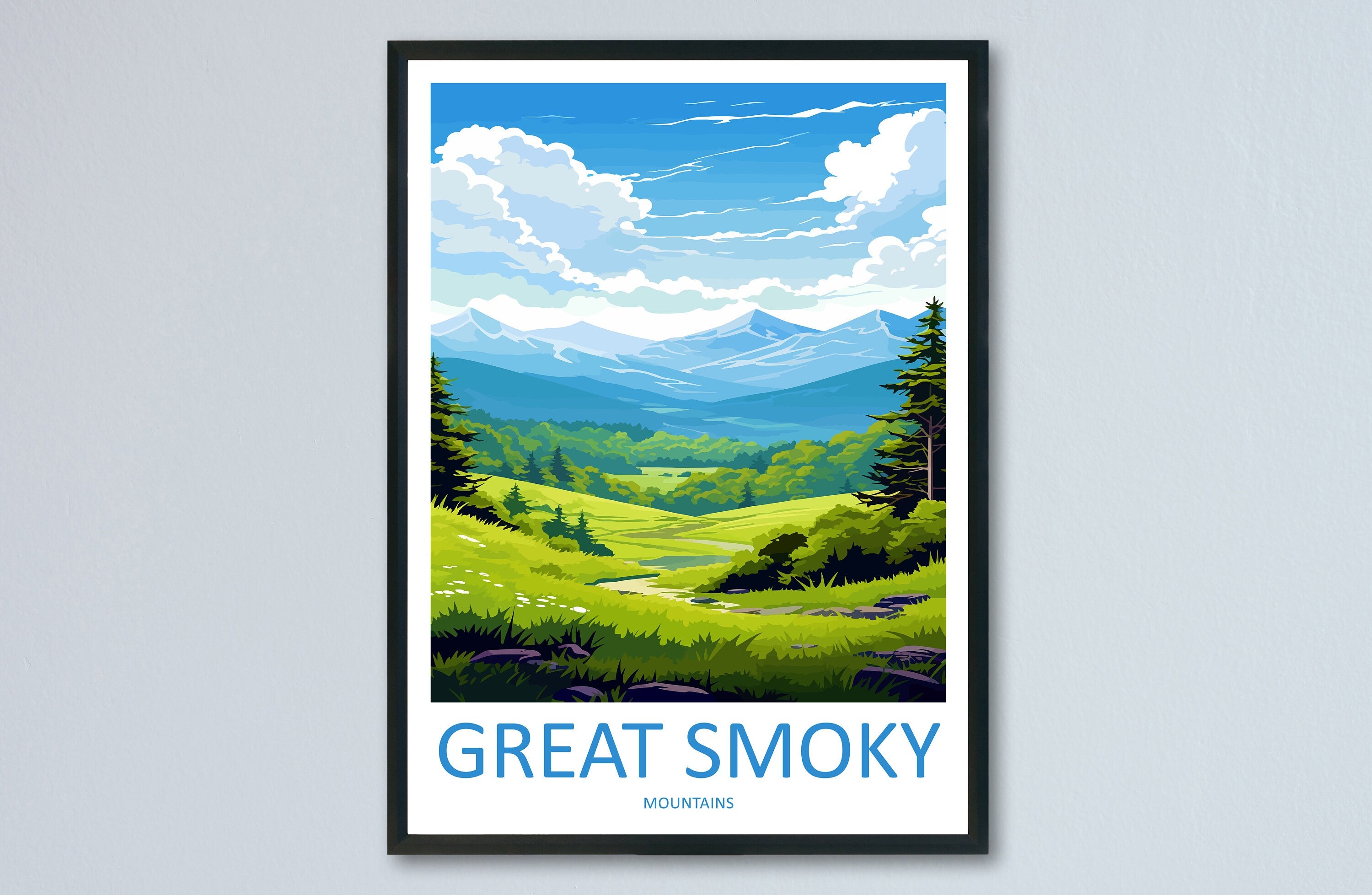 Great Smoky Mountains National Park Travel Print Wall Art Great Smoky Mountains National Park Wall Hanging Home Décor Great Smoky Mountains