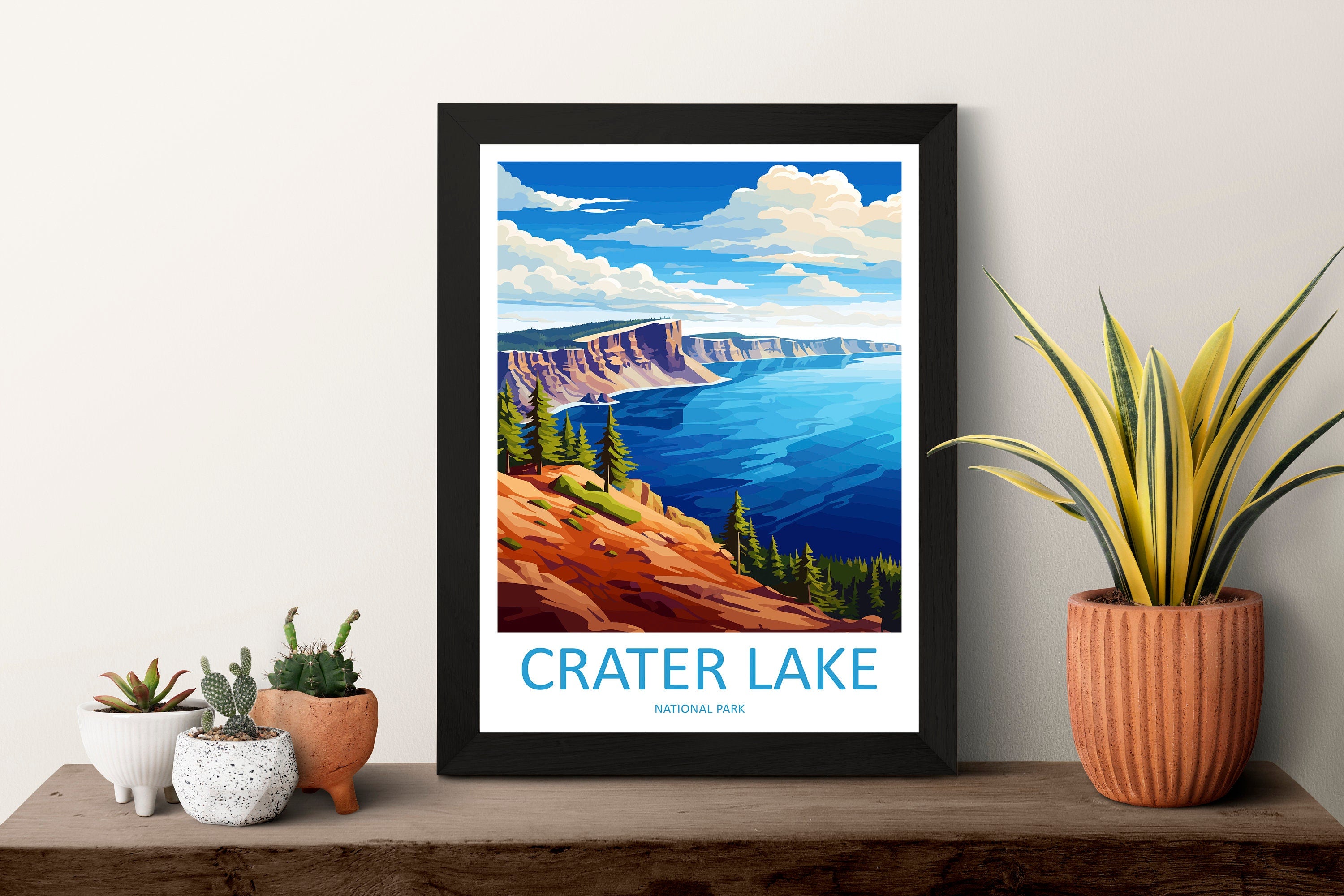 Crater Lake National Park Travel Print Wall Art Crater Lake National Park Wall Hanging Home Décor Crater Lake National Park Gift Art