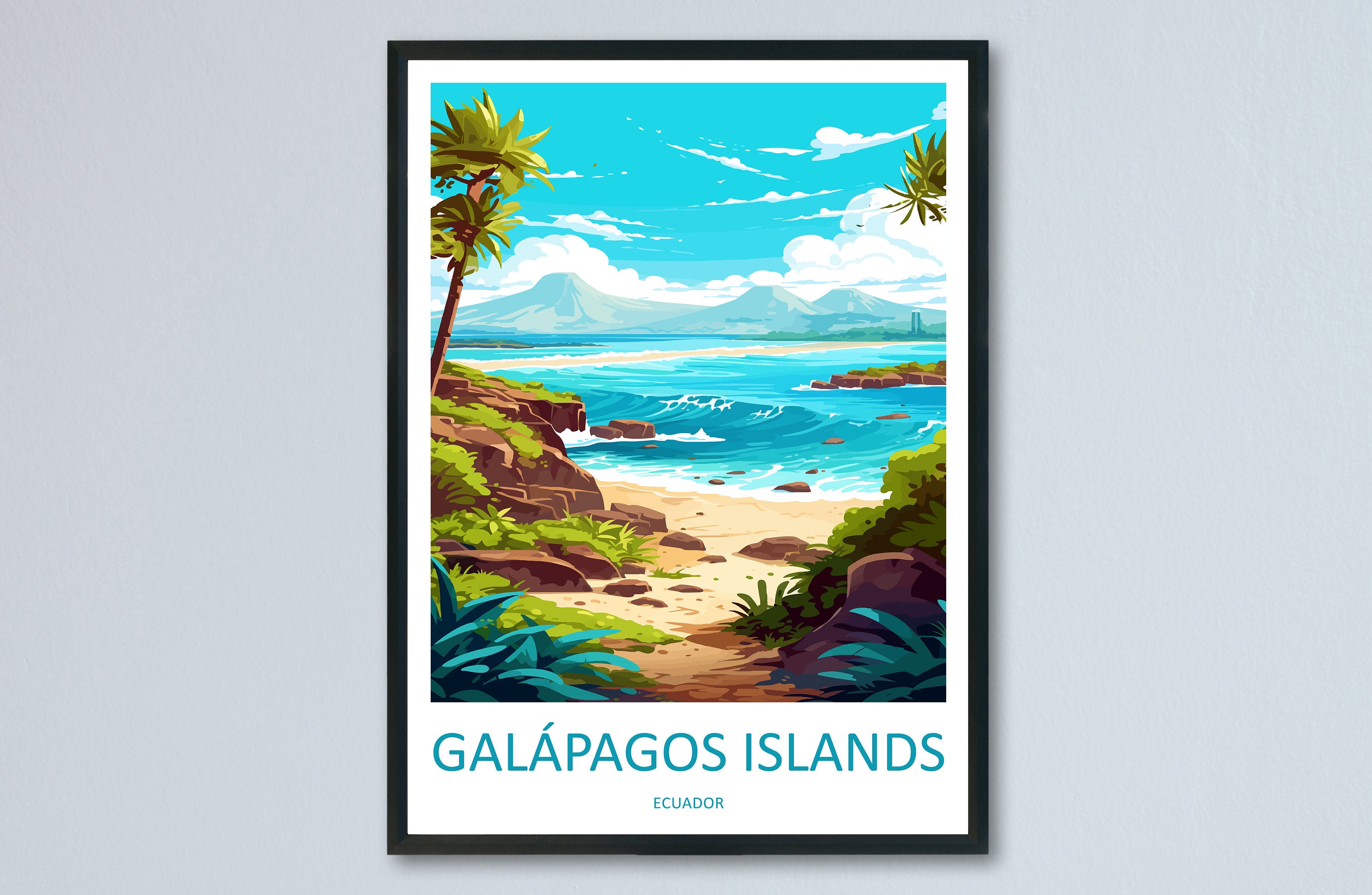 Galápagos Islands Travel Print Wall Art Galápagos Islands Wall Hanging Home Décor Galápagos Islands Gift Art Lovers Ecuador Art Lover Gift