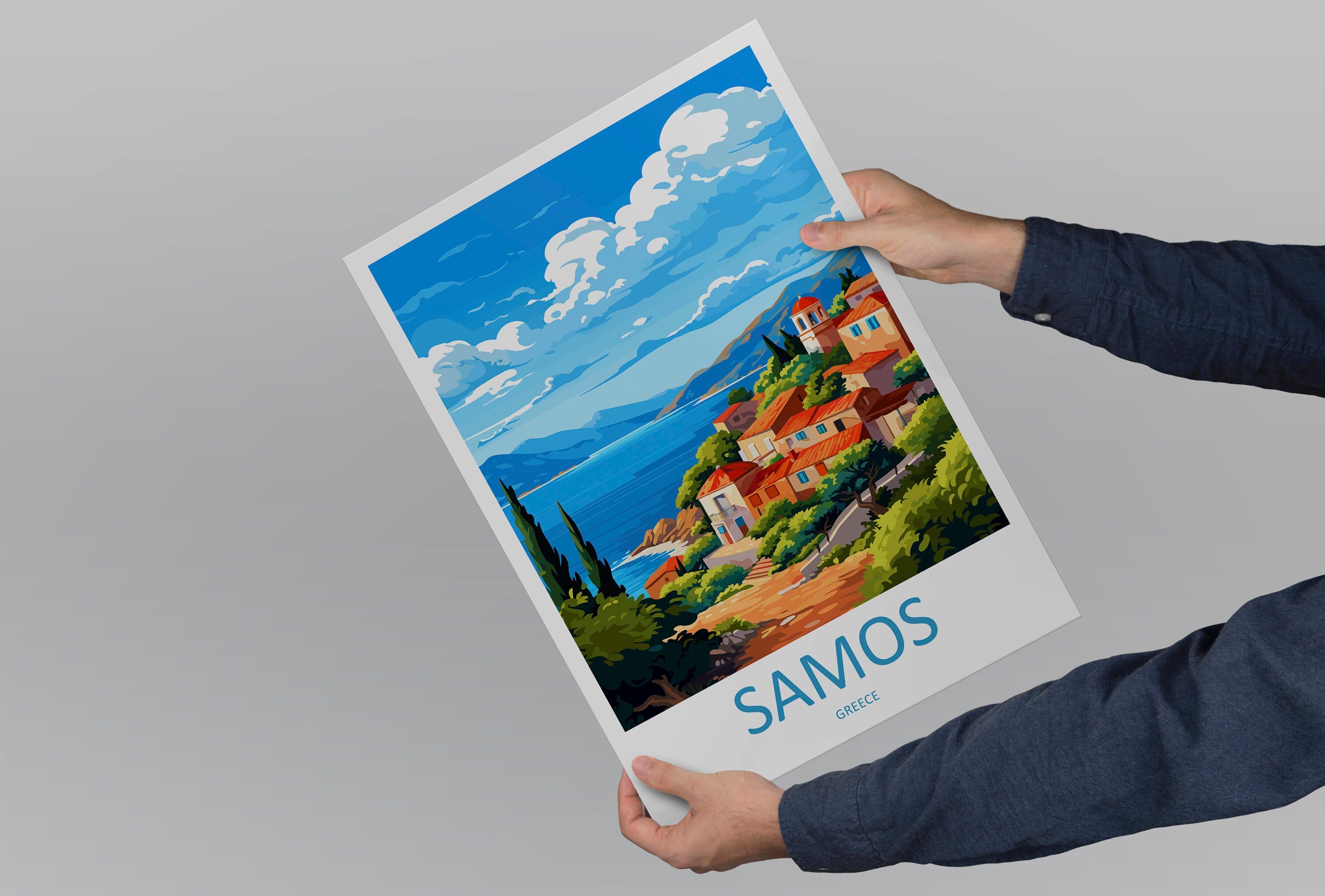 Samos Travel Print Wall Art Samos Greece Wall Hanging Home Decoration Samos Gift Art Lovers Wall Art Print Samos Greece Wall Poster Art