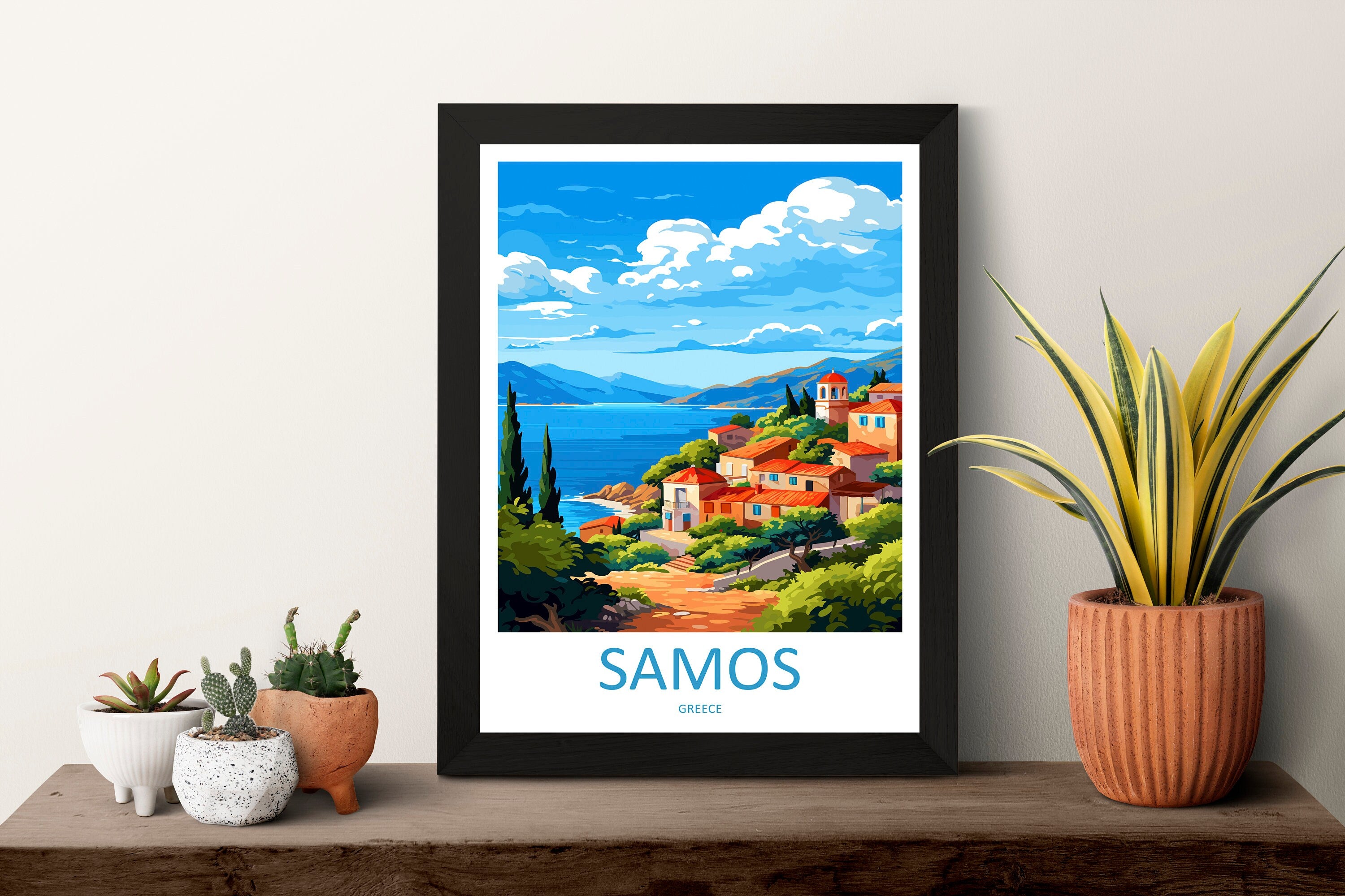 Samos Travel Print Wall Art Samos Greece Wall Hanging Home Decoration Samos Gift Art Lovers Wall Art Print Samos Greece Wall Poster Art