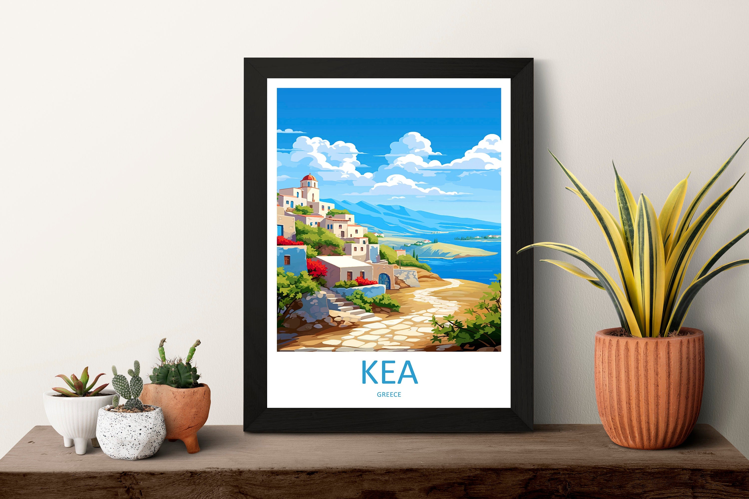 Kea Travel Print Wall Art Kea Greece Wall Hanging Home Decoration Kea Gift Art Lovers Wall Art Print Kea Greece Wall Art