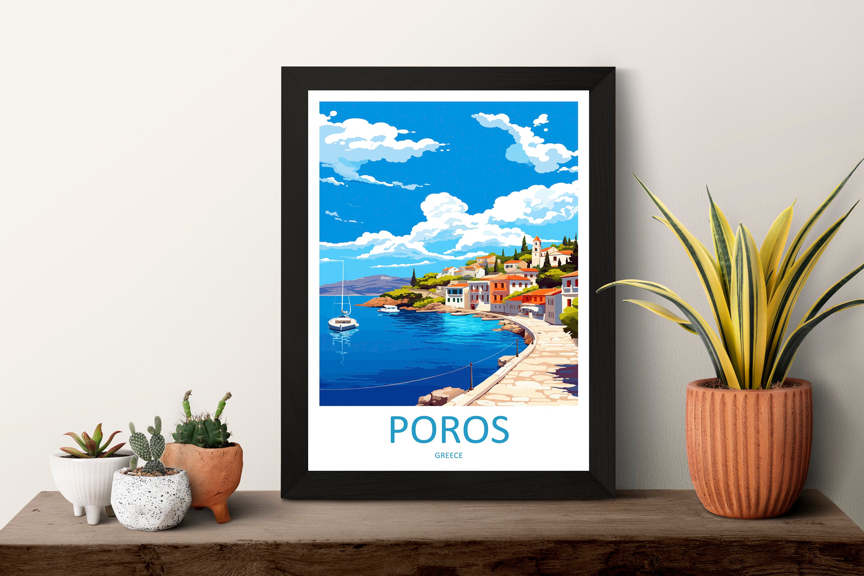 Poros Travel Print Wall Art Poros Greece Wall Hanging Home Decoration Poros Gift Art Lovers Wall Art Print Poros Greece Wall Art