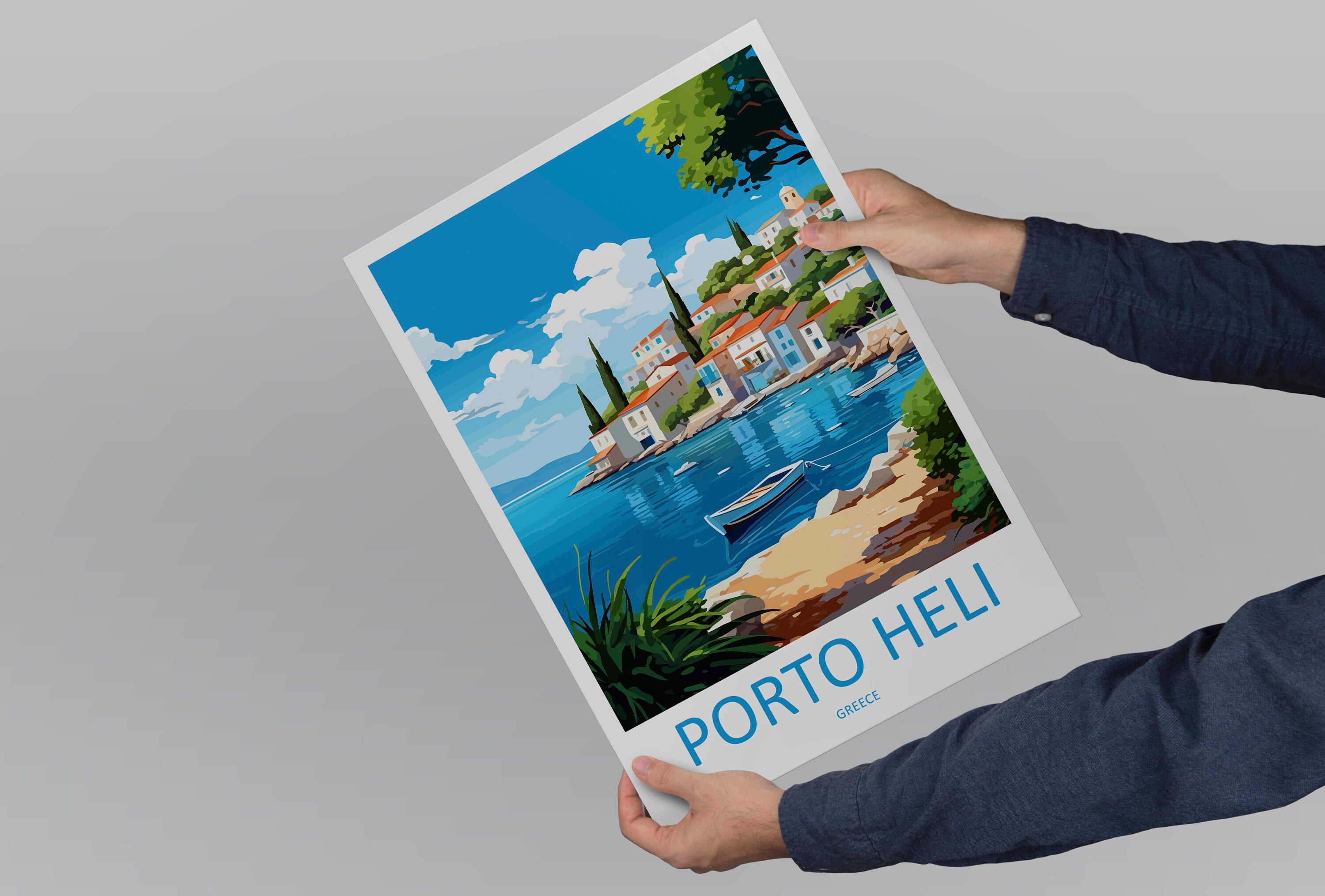 Porto Heli Travel Print Wall Art Porto Heli Greece Wall Hanging Home Decoration Porto Heli Gift Art Lovers Wall Art Print Porto Heli Greece