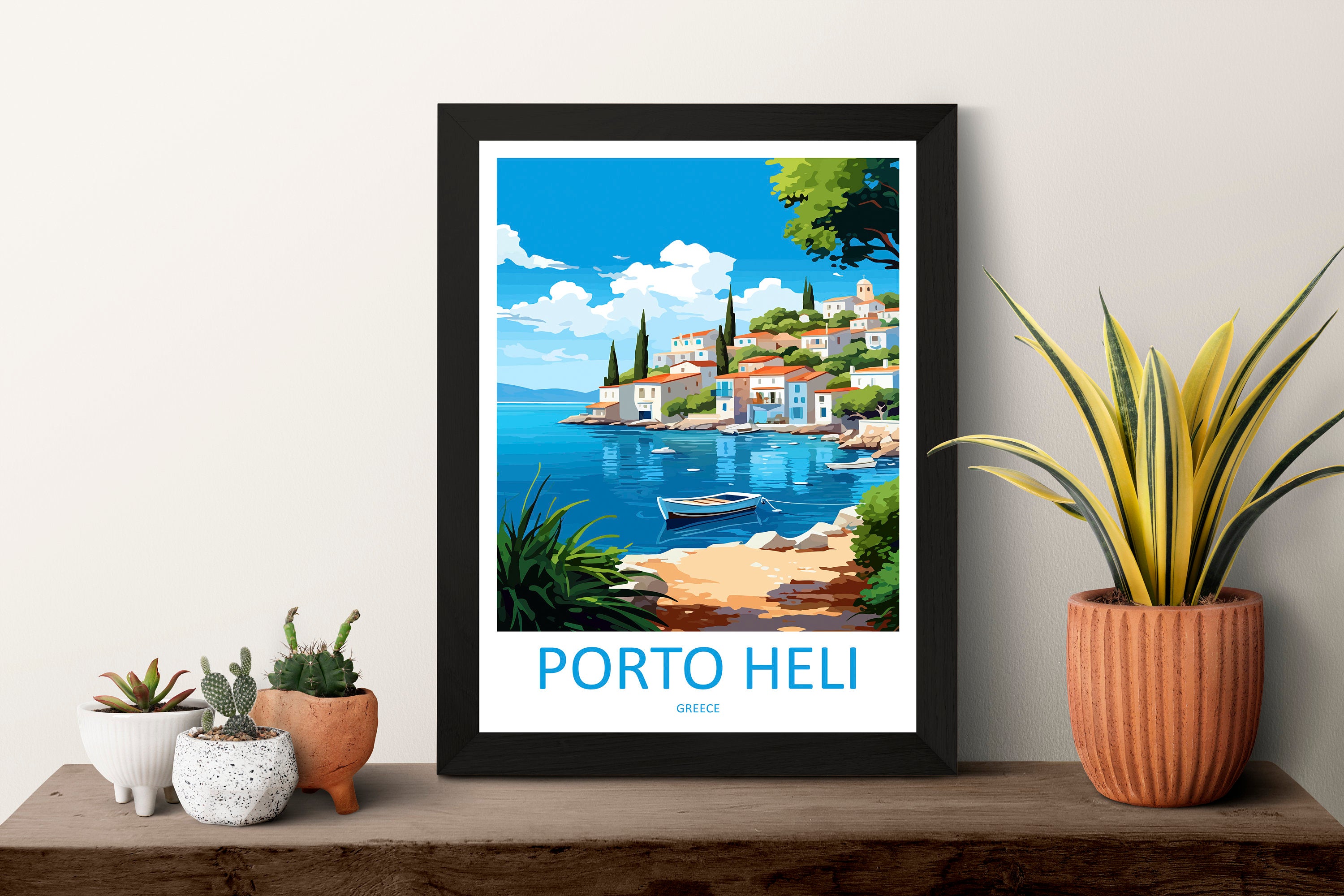 Porto Heli Travel Print Wall Art Porto Heli Greece Wall Hanging Home Decoration Porto Heli Gift Art Lovers Wall Art Print Porto Heli Greece