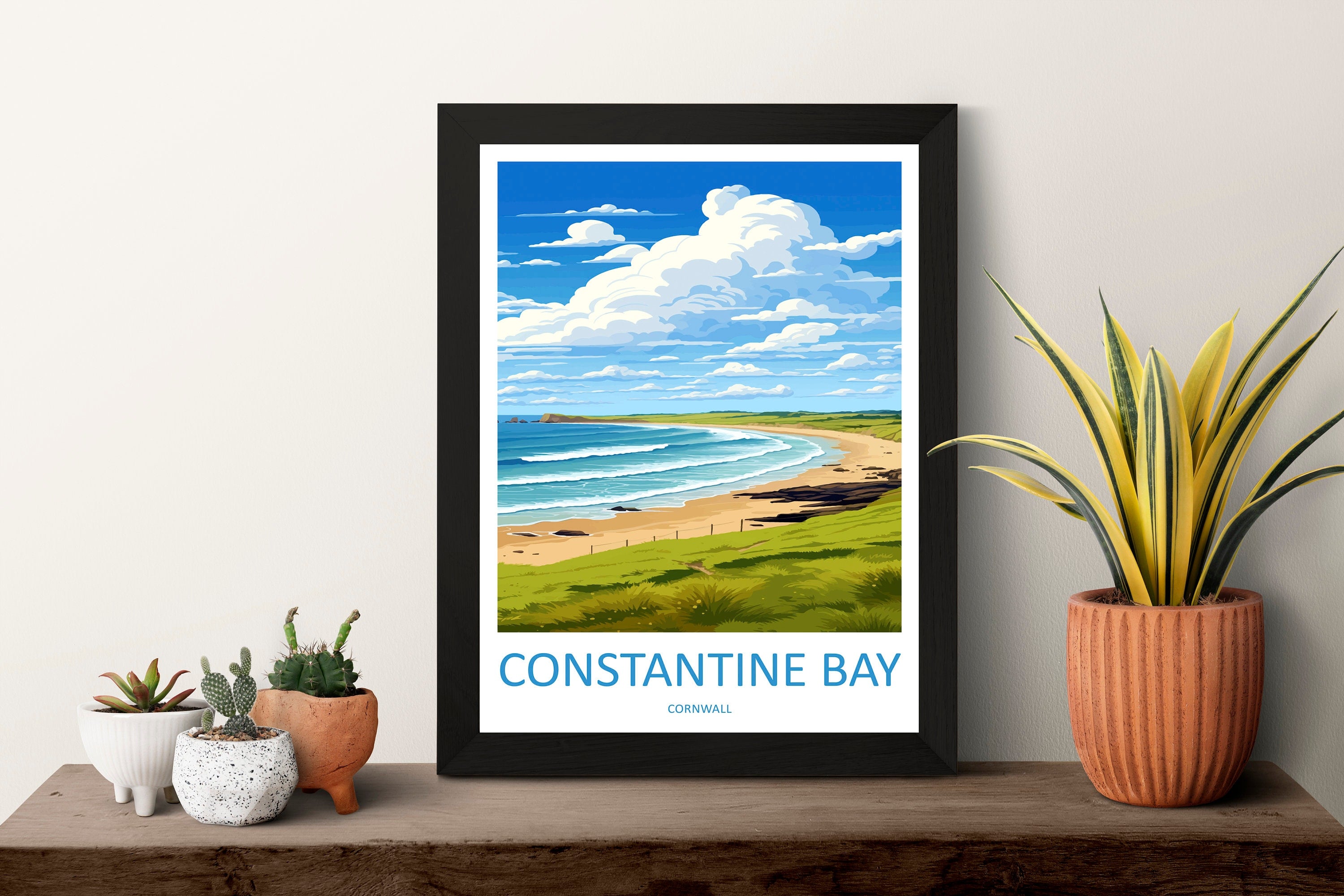 Constantine Bay Travel Print Wall Art Constantine Bay Wall Hanging Home Décor Constantine Bay Gift Art Lovers Cornwall Art Lover Gift