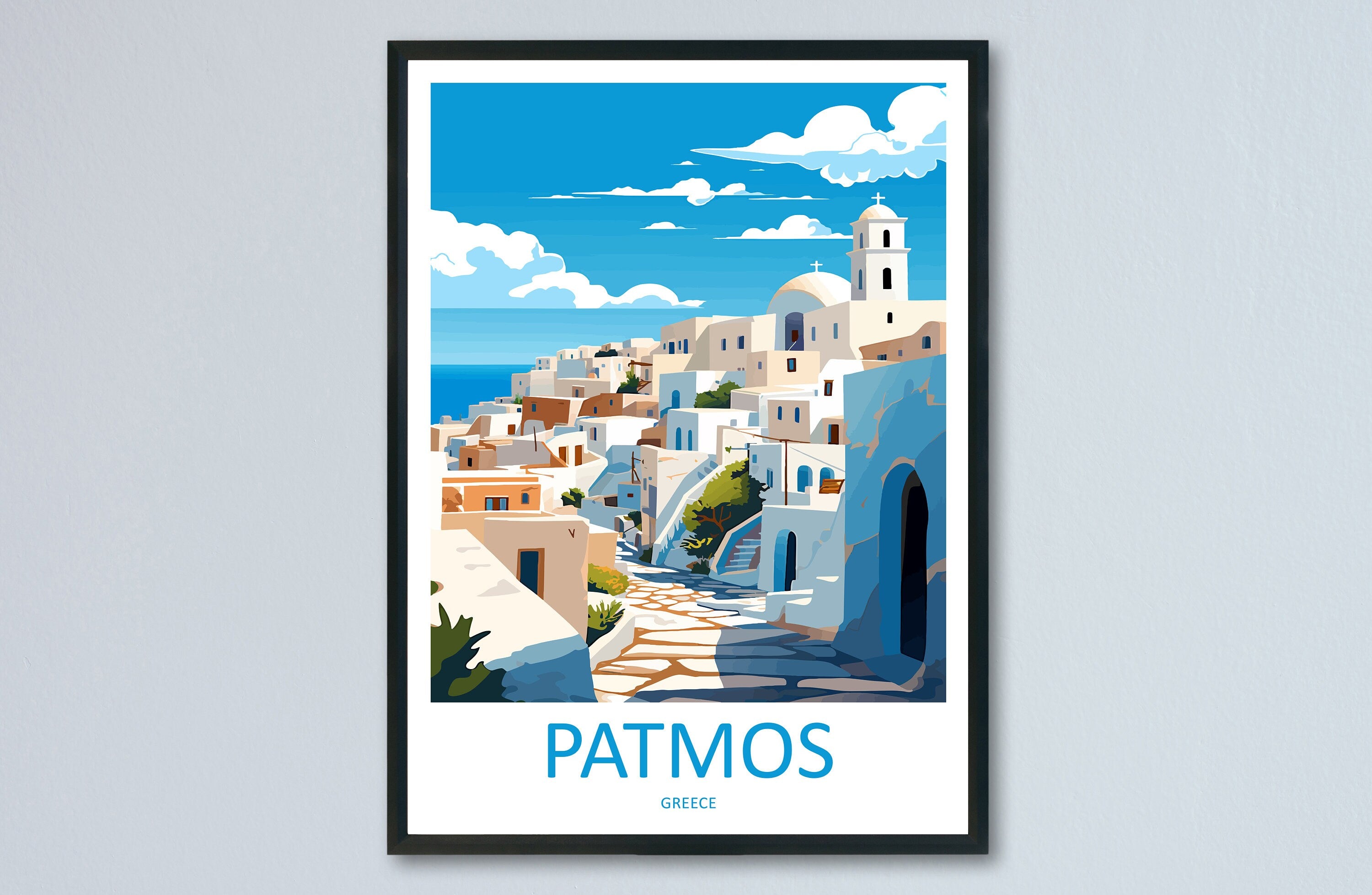 Patmos Travel Print Wall Art Patmos Greece Wall Hanging Home Decoration Patmos Gift Art Lovers Wall Art Print Patmos Greek Print Art Patmos