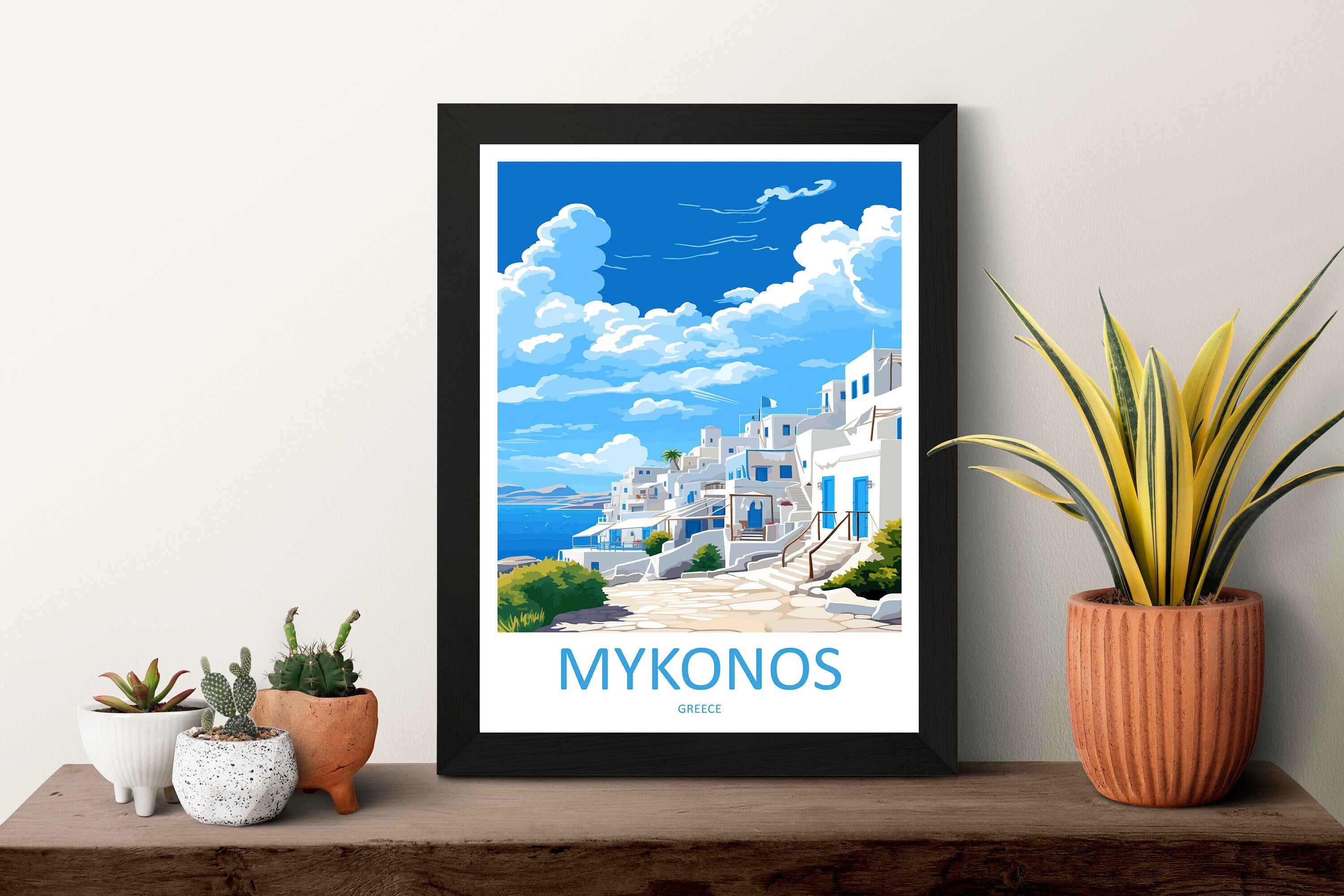 Mykonos Travel Print Wall Art Mykonos Greece Wall Hanging Home Decoration Mykonos Gift Art Lovers Wall Art Print Mykonos Greece Wall Poster