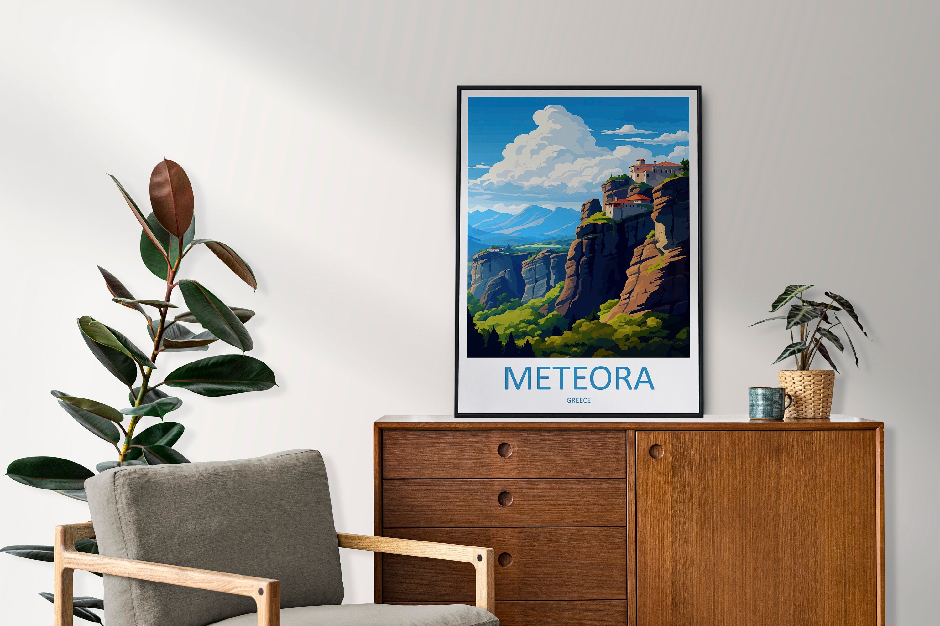 Meteora Travel Print Wall Art Meteora Greece Wall Hanging Home Decoration Meteora Gift Art Lovers Wall Art Print Meteora Wall Décor Greece