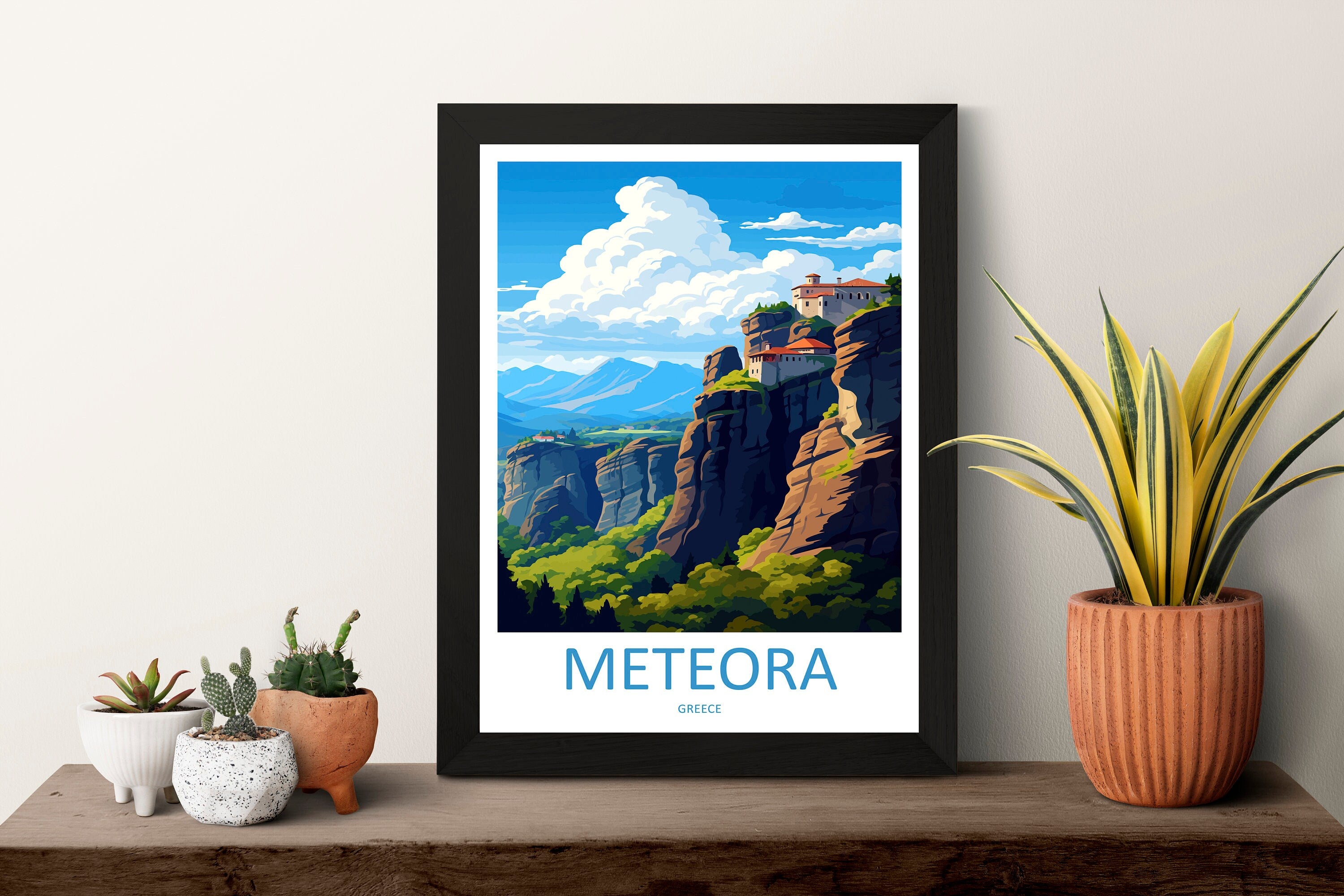 Meteora Travel Print Wall Art Meteora Greece Wall Hanging Home Decoration Meteora Gift Art Lovers Wall Art Print Meteora Wall Décor Greece