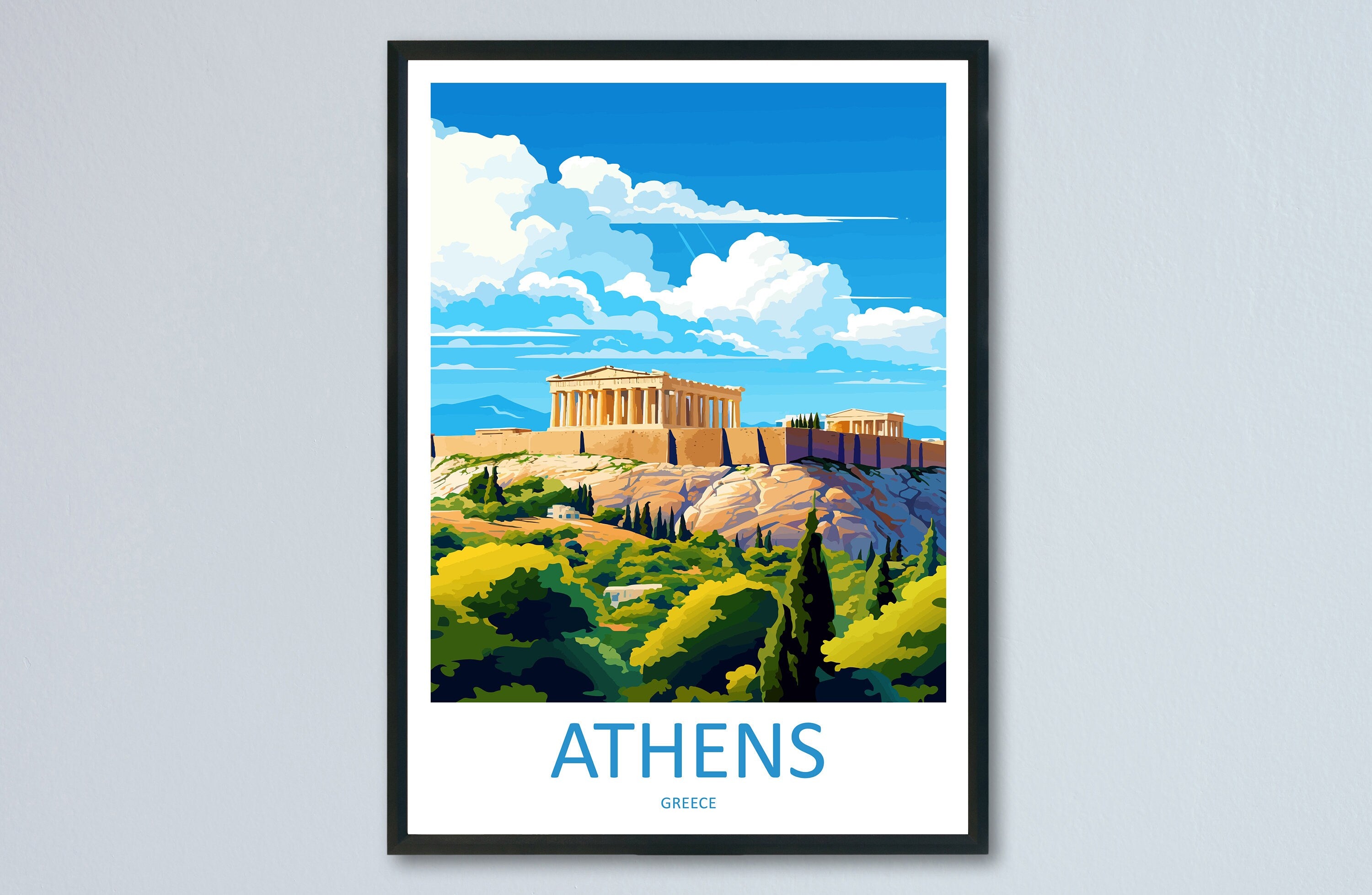 Athens Travel Print Wall Art Athens Greece Wall Hanging Home Decoration Athens Gift Art Lovers Wall Art Print Athens Greece Wall Poster Art