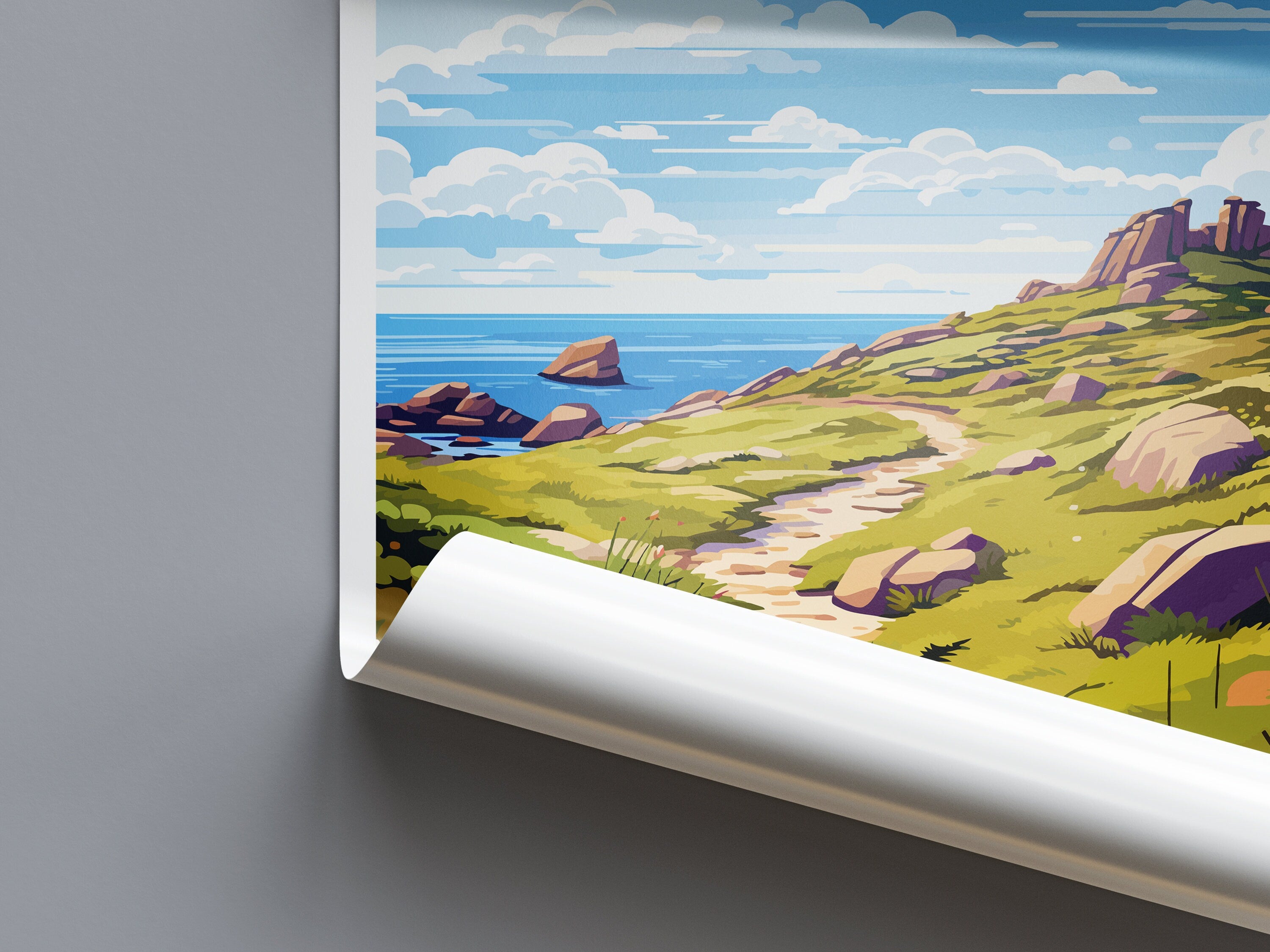 Lands End Travel Print Wall Art Lands End Wall Hanging Home Décor Lands End Gift Art Lovers Cornwall Art Lover Gift Lands End Art Poster