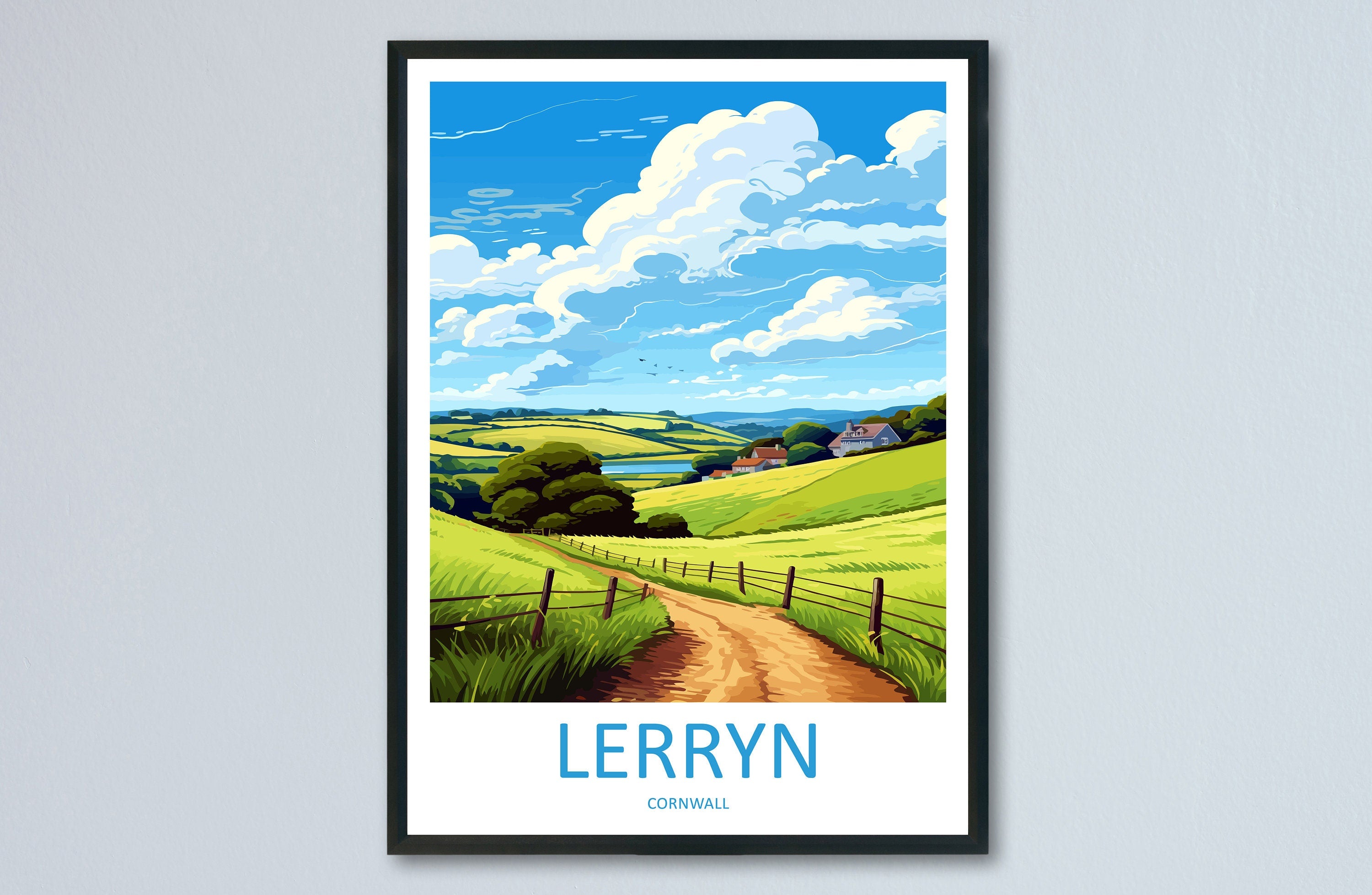 Lerryn Travel Print Wall Art Lerryn Wall Hanging Home Décor Lerryn Gift Art Lovers Cornwall Art Lover Gift Lerryn Art Poster