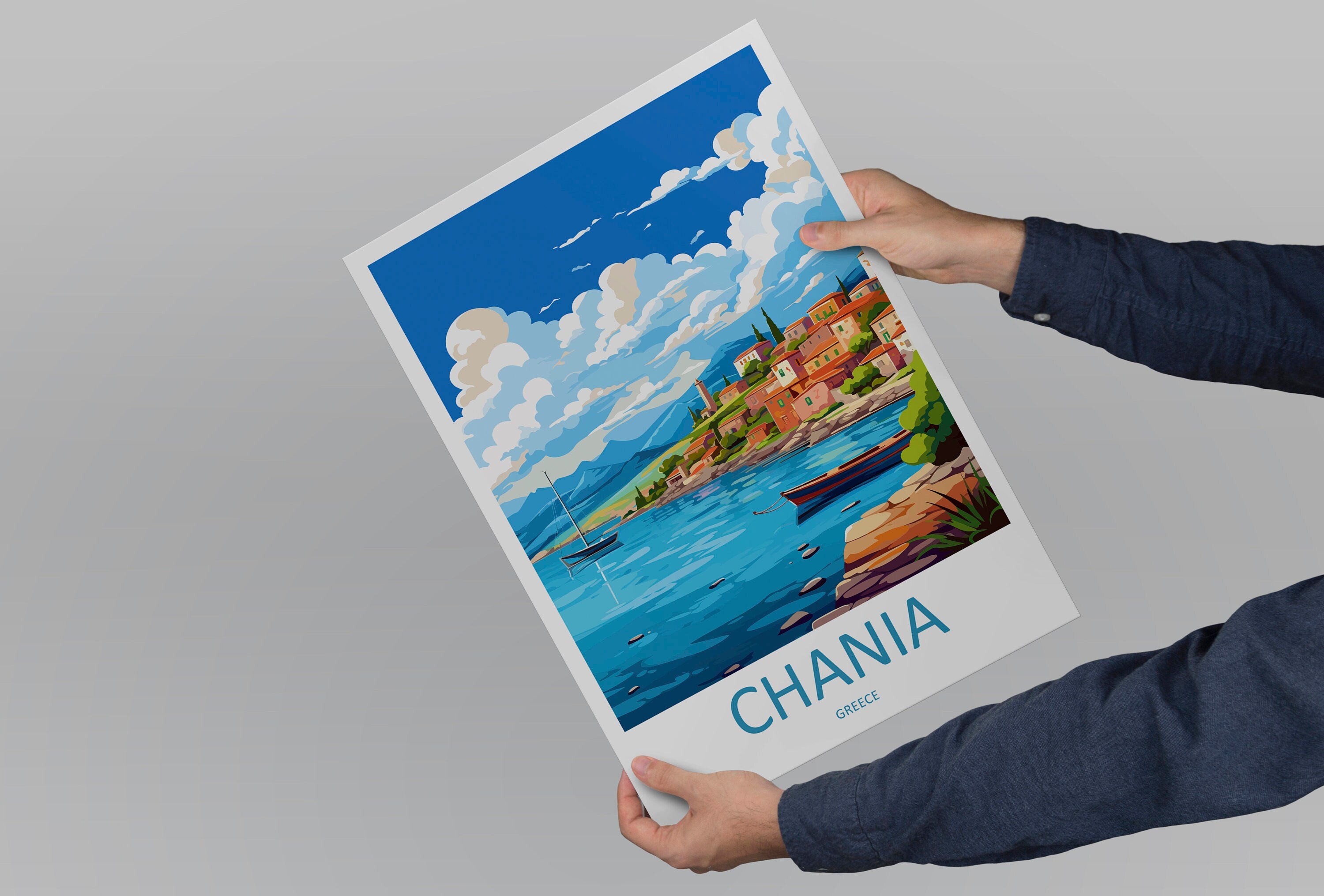 Chania Travel Print Wall Art Chania Greece Wall Hanging Home Decoration Chania Gift Art Lovers Wall Art Print Chania Greece Wall Poster Art