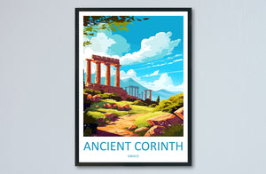 Ancient Corinth Travel Print Wall Art Ancient Corinth Wall Hanging Home Decoration Ancient Corinth Gift Art Lovers Wall Art Print Greece