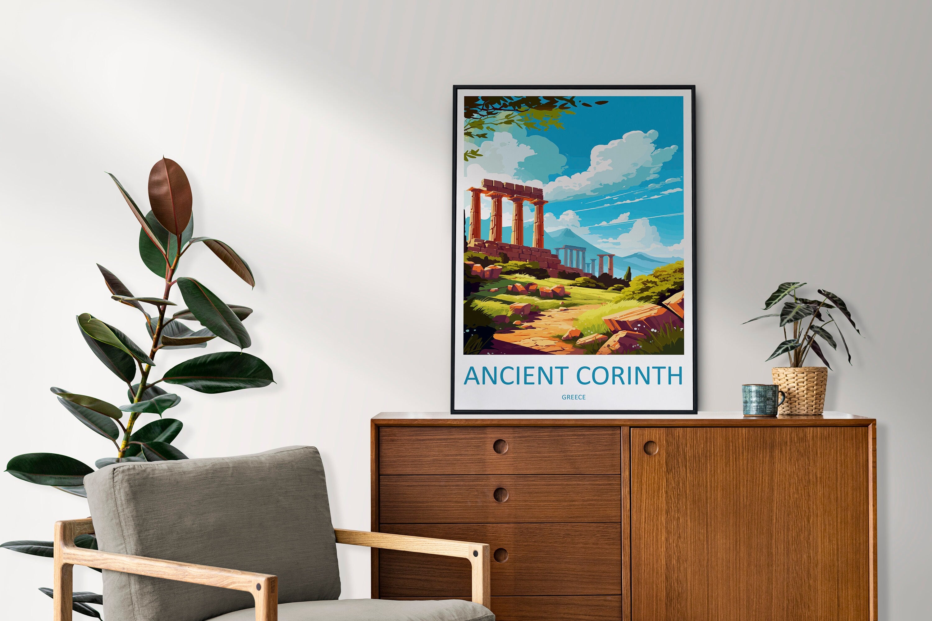 Ancient Corinth Travel Print Wall Art Ancient Corinth Wall Hanging Home Decoration Ancient Corinth Gift Art Lovers Wall Art Print Greece