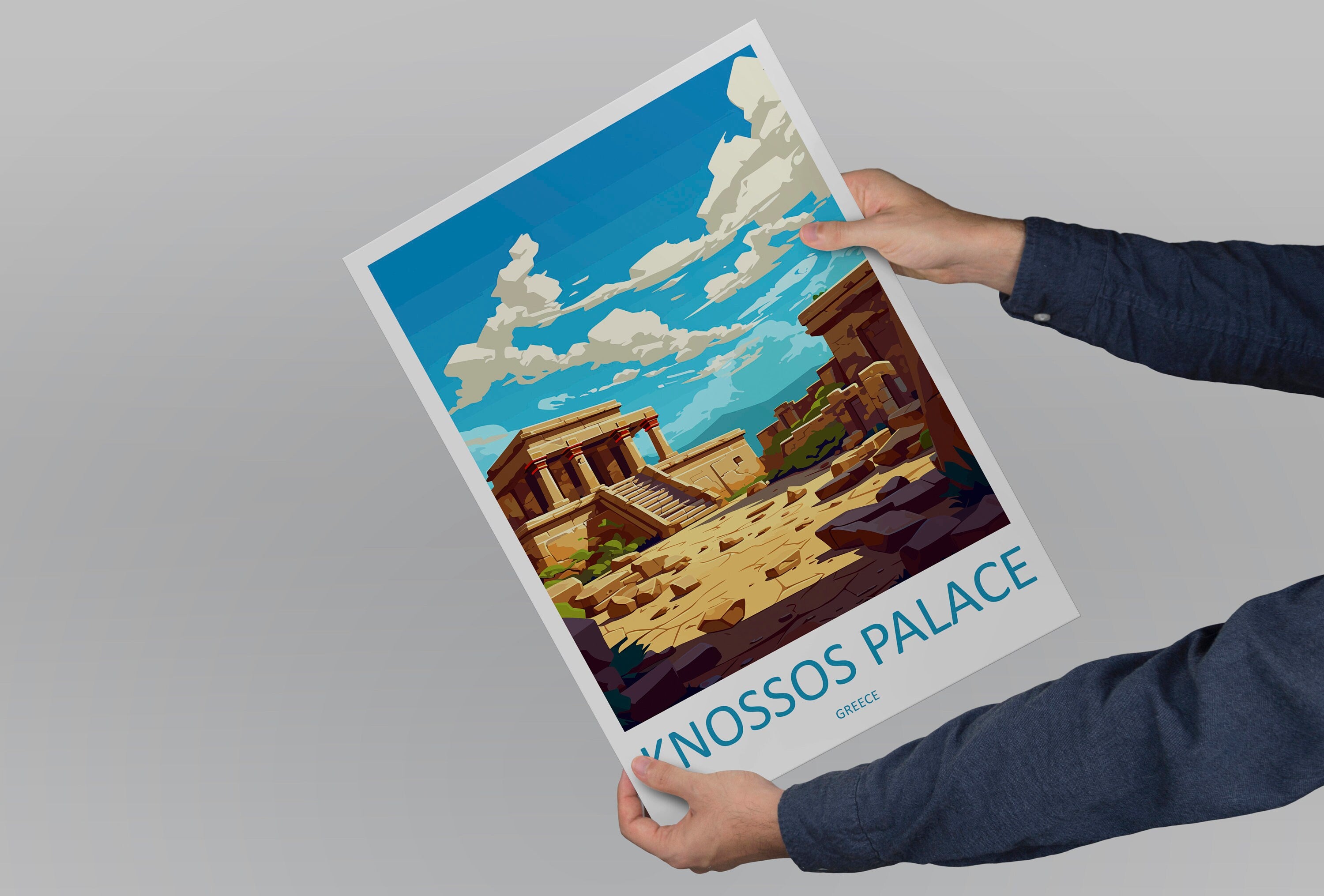 Knossos Palace Travel Print Wall Art Knossos Palace Wall Hanging Home Decoration Knossos Palace Gift Art Lovers Wall Art Print Greece