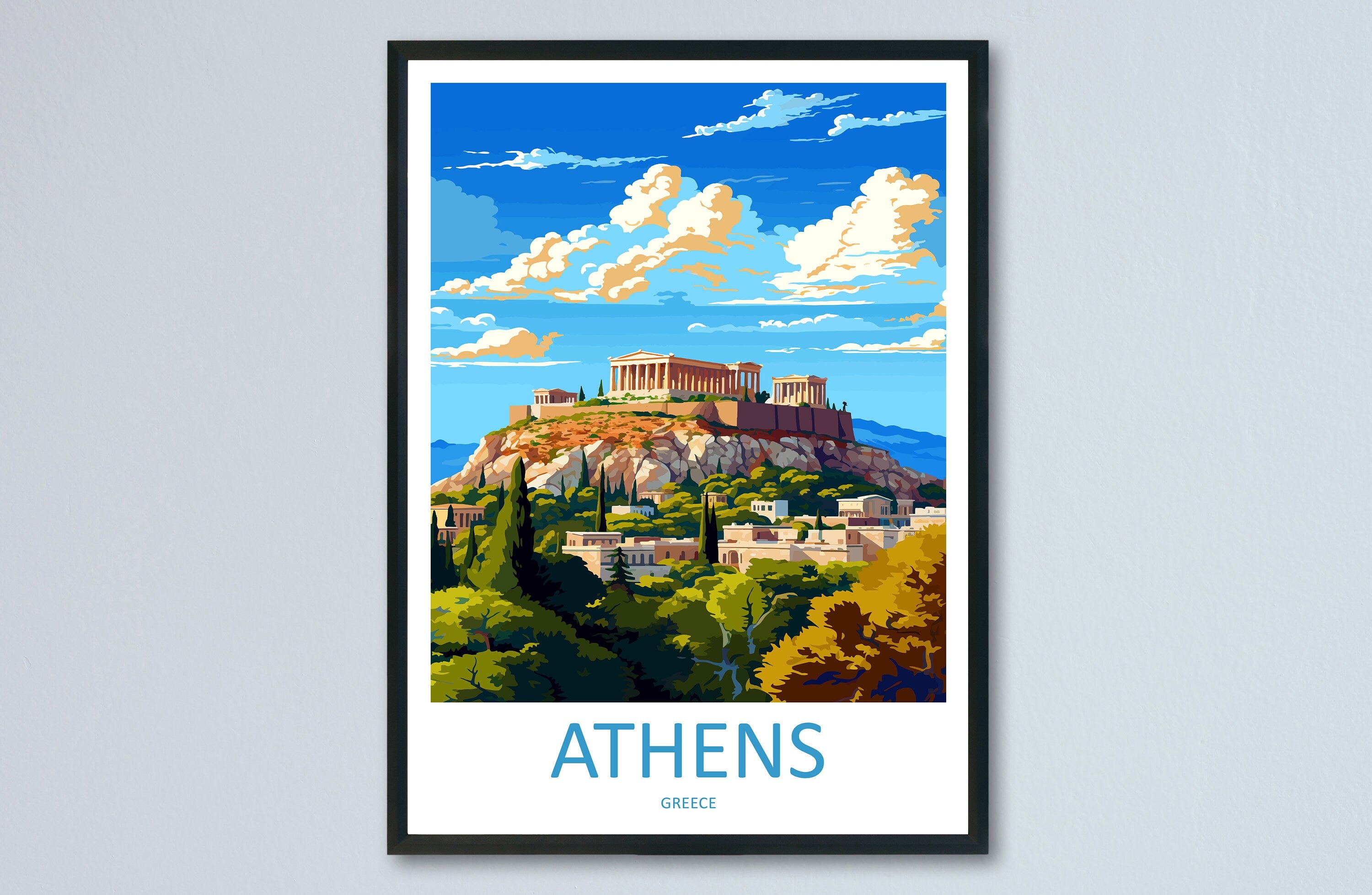 Athens Travel Print Wall Art Athens Greece Wall Hanging Home Decoration Athens Gift Art Lovers Wall Art Print Athens Greece Wall Poster Art