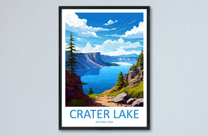 Crater Lake National Park Travel Print Wall Art Crater Lake National Park Wall Hanging Home Décor Crater Lake National Park Gift Art