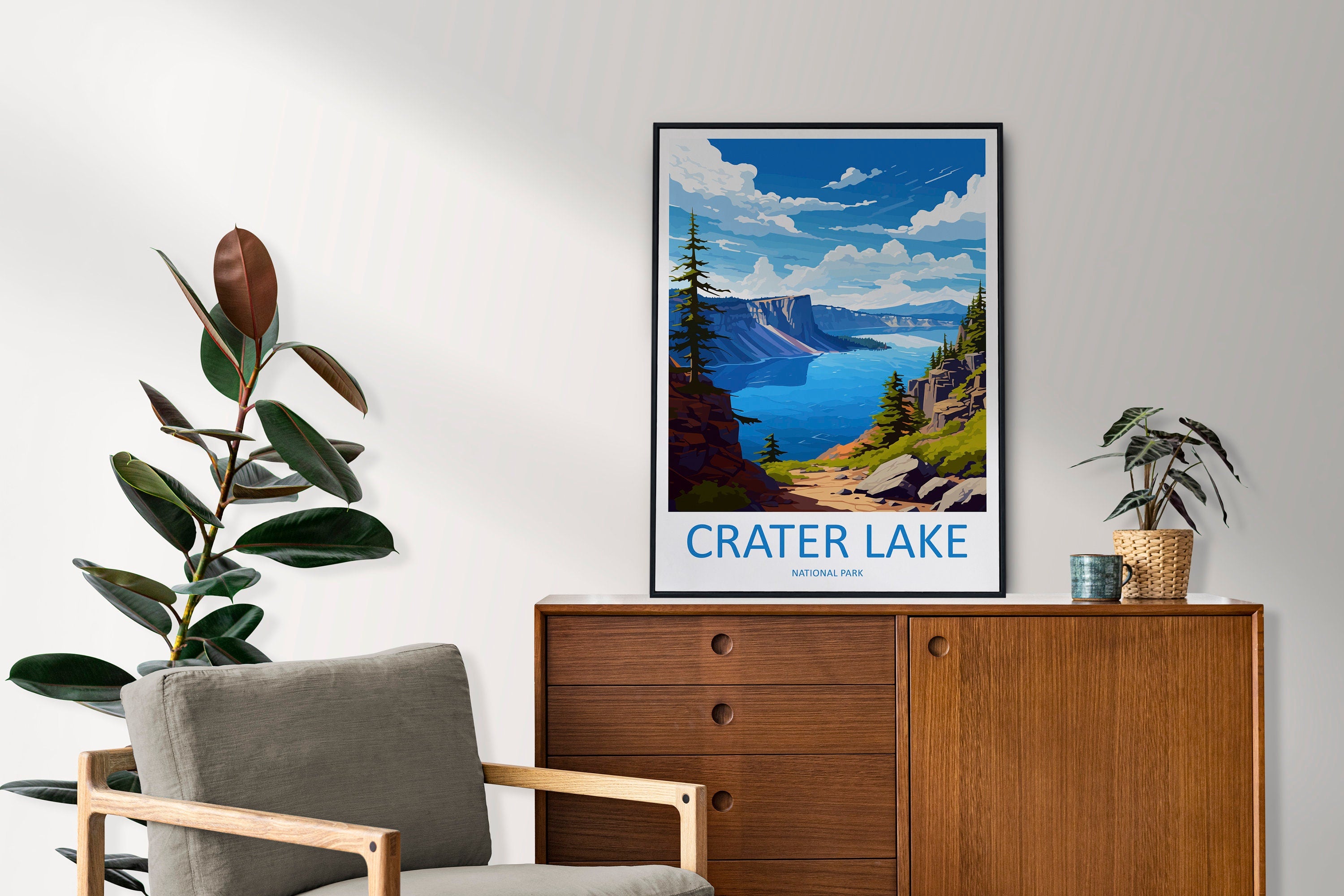 Crater Lake National Park Travel Print Wall Art Crater Lake National Park Wall Hanging Home Décor Crater Lake National Park Gift Art