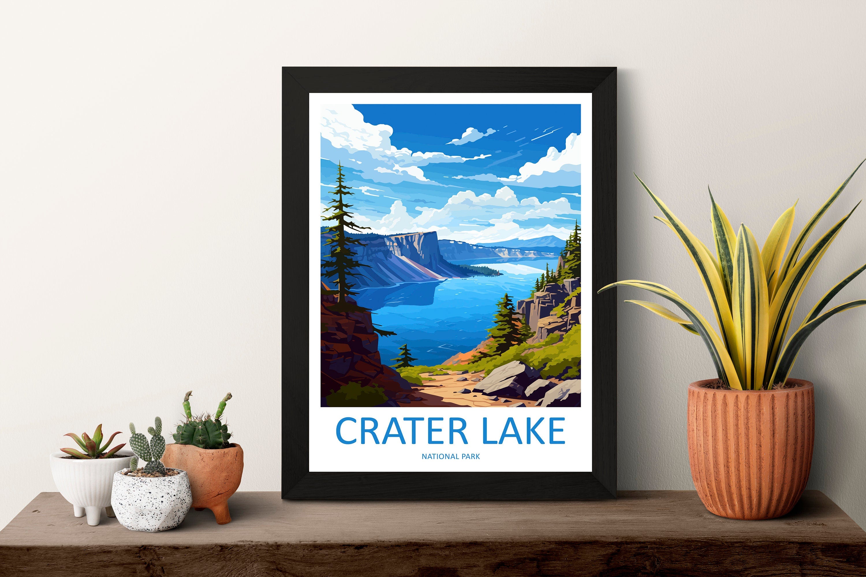 Crater Lake National Park Travel Print Wall Art Crater Lake National Park Wall Hanging Home Décor Crater Lake National Park Gift Art