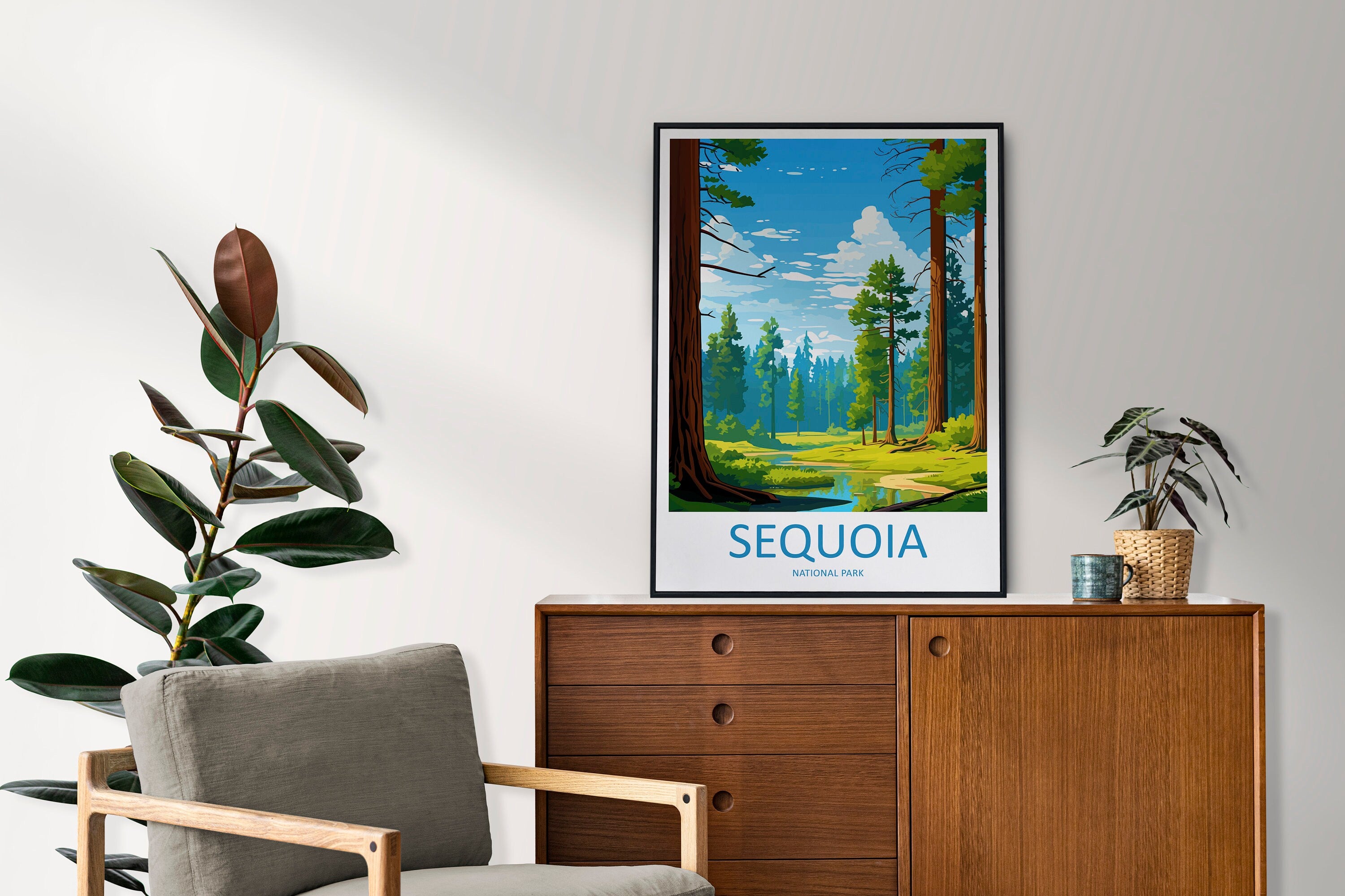 Sequoia National Park Travel Print Wall Art Sequoia Wall Hanging Home Décor Sequoia Gift Art Lovers California Art Lover Gift