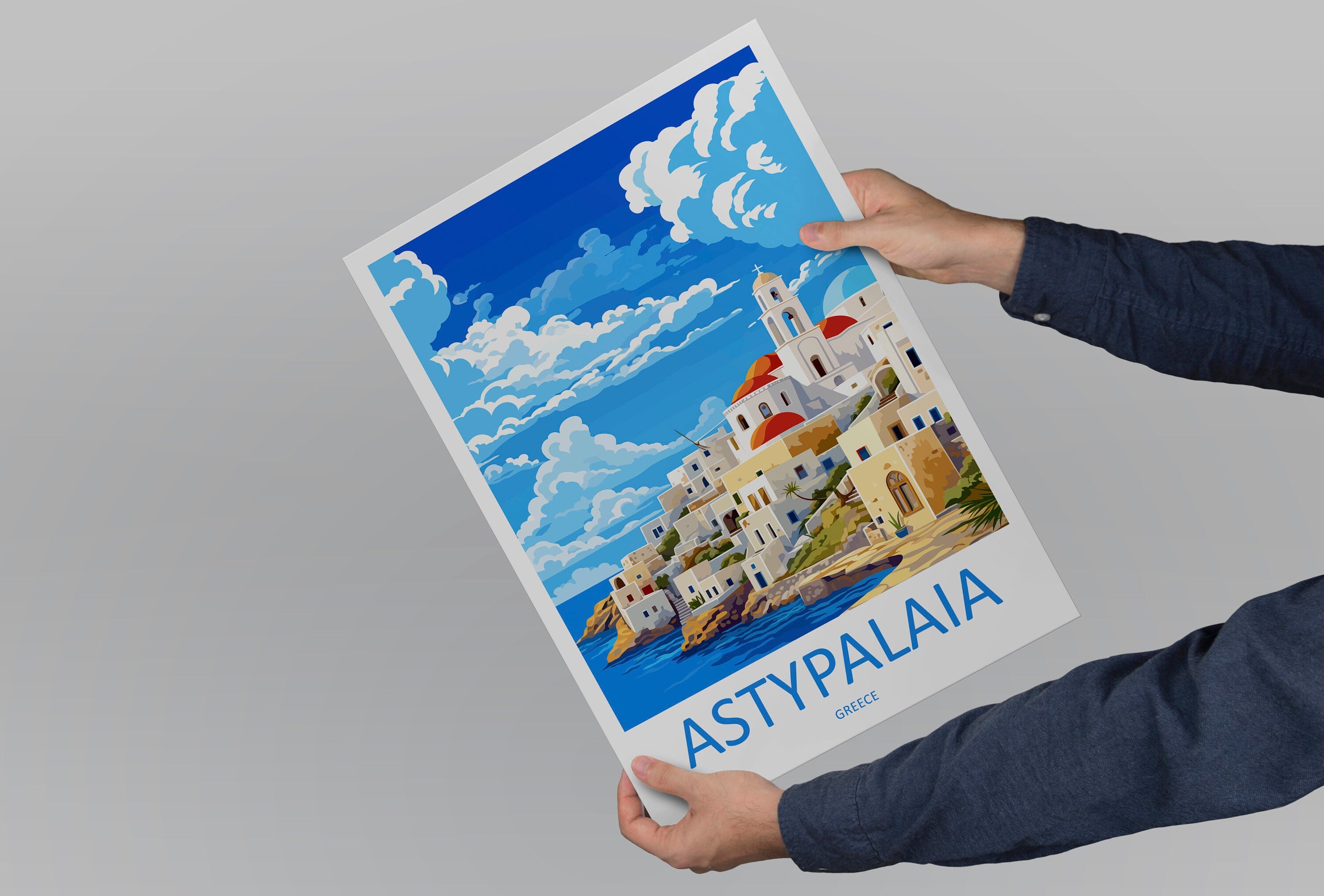 Astypalaia Travel Print Wall Art Astypalaia Wall Hanging Home Decoration Astypalaia Gift Art Lovers Wall Art Print Greece