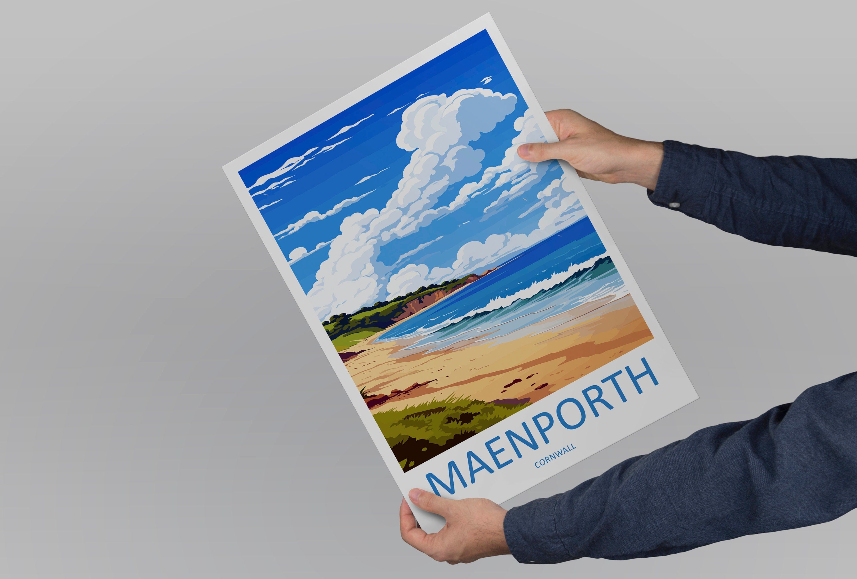 Maenporth Travel Print Wall Art Maenporth Wall Hanging Home Décor Maenporth Gift Art Lovers Cornwall Art Lover Gift Maenporth Art Poster