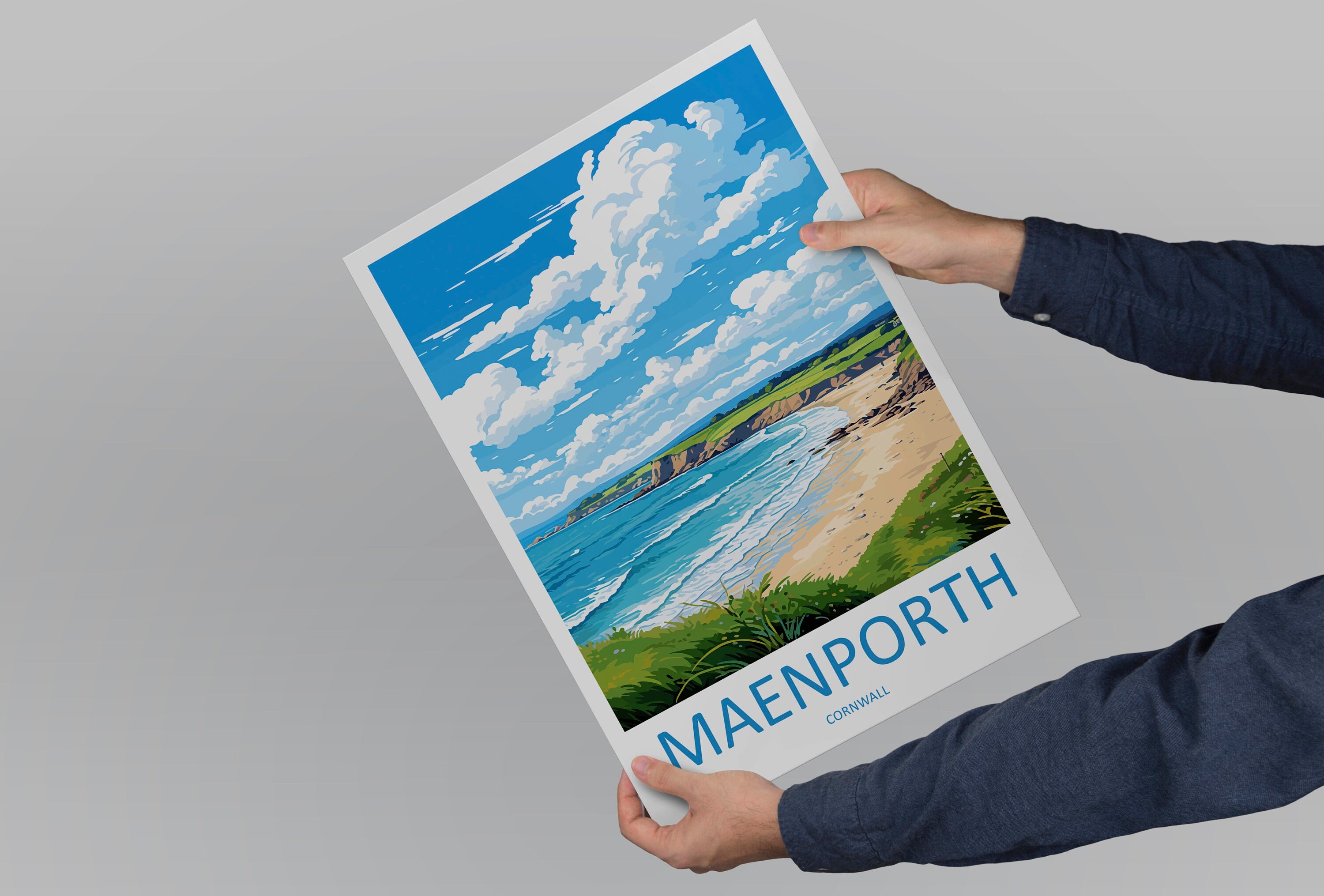 Maenporth Travel Print Wall Art Maenporth Wall Hanging Home Décor Maenporth Gift Art Lovers Cornwall Art Lover Gift Maenporth Art Poster