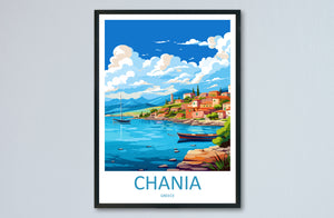 Chania Travel Print Wall Art Chania Greece Wall Hanging Home Decoration Chania Gift Art Lovers Wall Art Print Chania Greece Wall Poster Art