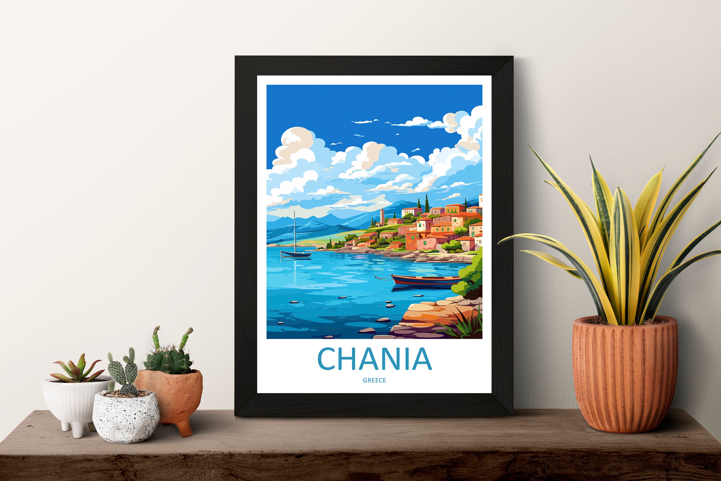 Chania Travel Print Wall Art Chania Greece Wall Hanging Home Decoration Chania Gift Art Lovers Wall Art Print Chania Greece Wall Poster Art